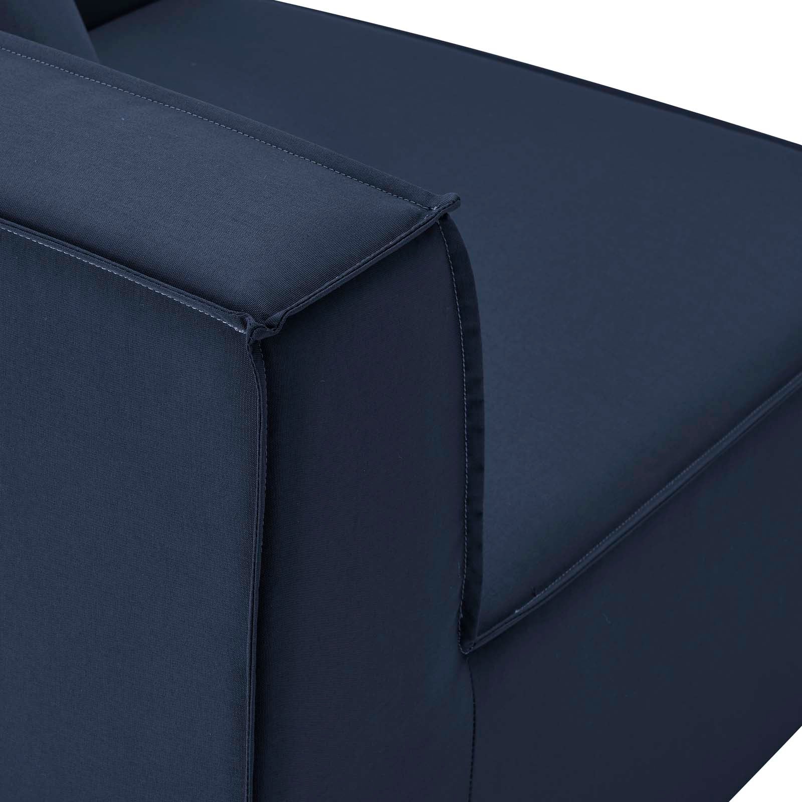 Modway Outdoor Sofas - Saybrook 138" Outdoor Patio Upholstered 5-Piece Sectional Sofa Navy