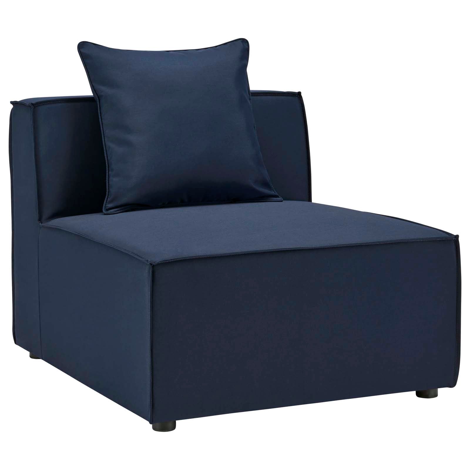 Modway Outdoor Sofas - Saybrook 138" Outdoor Patio Upholstered 5-Piece Sectional Sofa Navy