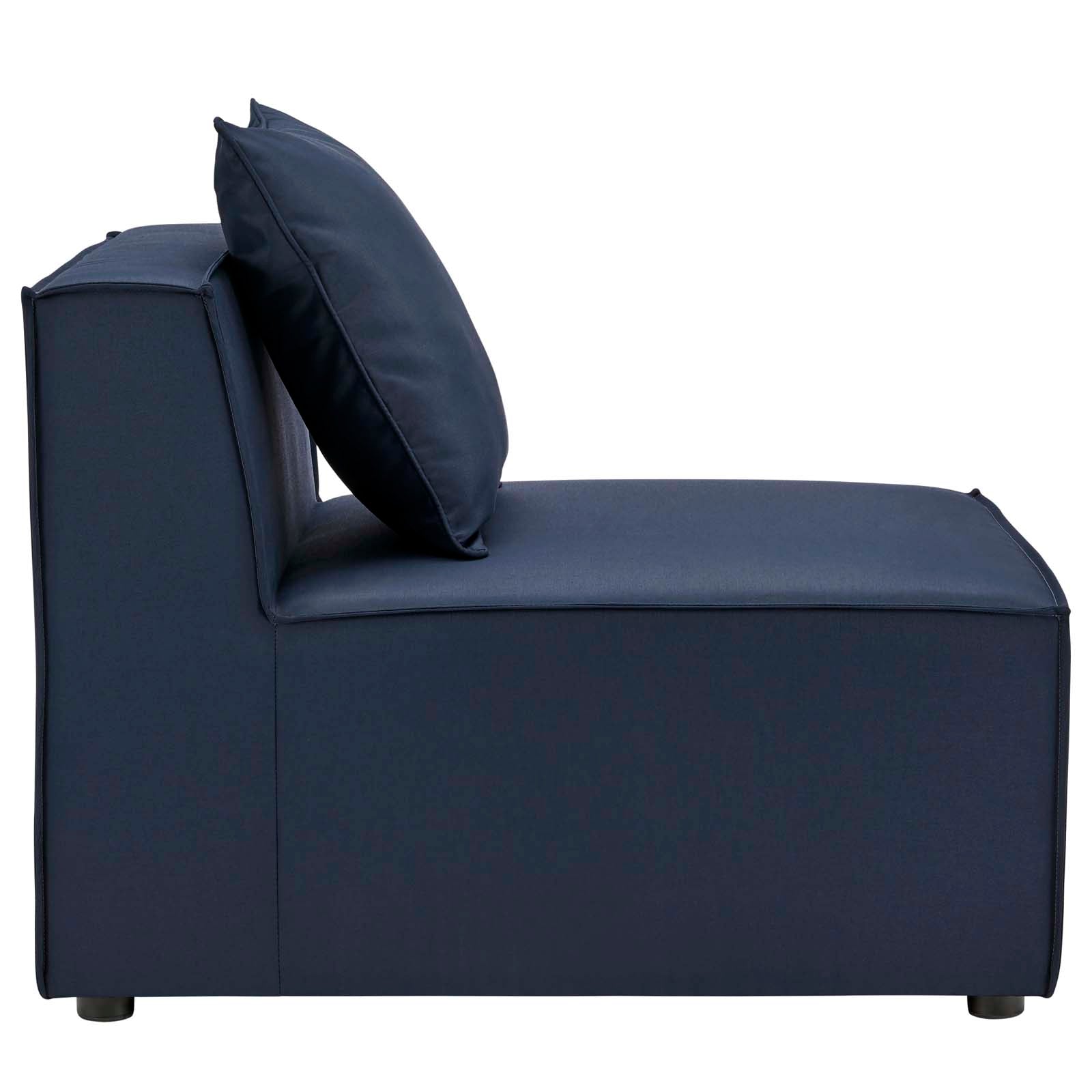 Modway Outdoor Sofas - Saybrook 138" Outdoor Patio Upholstered 5-Piece Sectional Sofa Navy