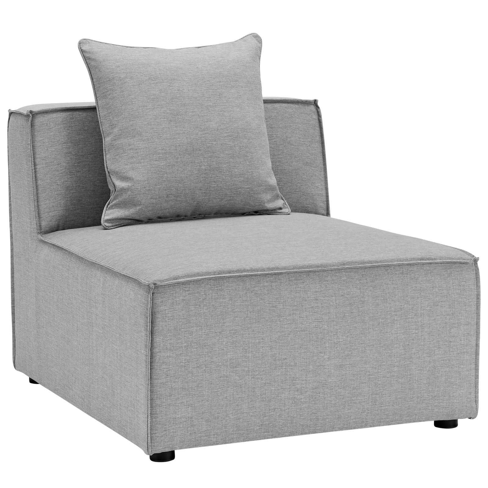 Modway Outdoor Sofas - Saybrook Outdoor Patio Upholstered 5-Piece Sectional Sofa Gray