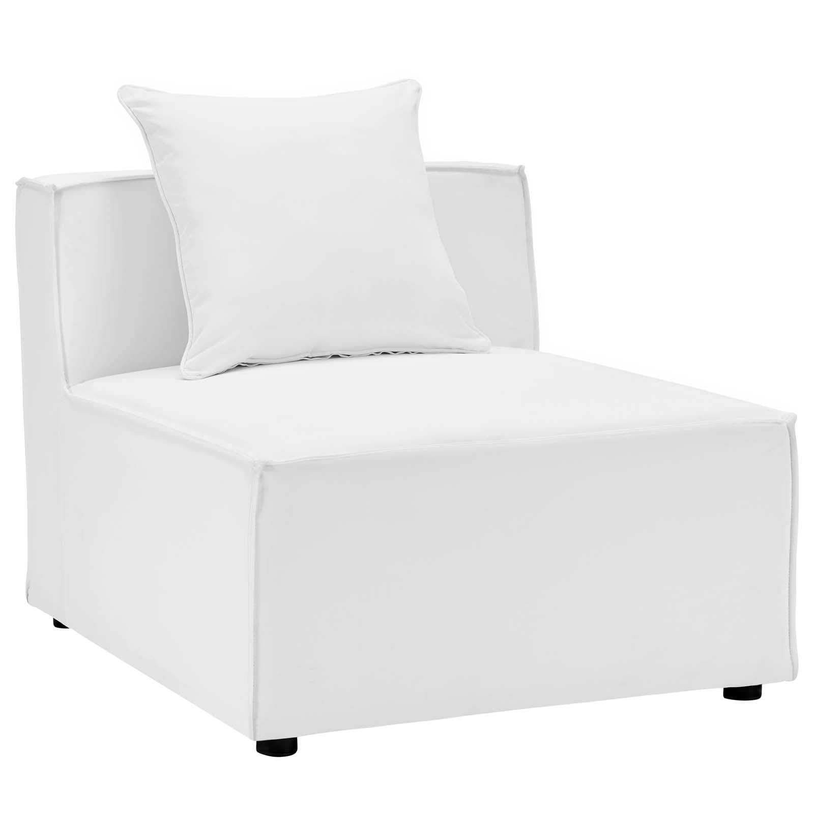 Modway Outdoor Sofas - Saybrook Outdoor Patio 7-Piece Sectional Sofa White