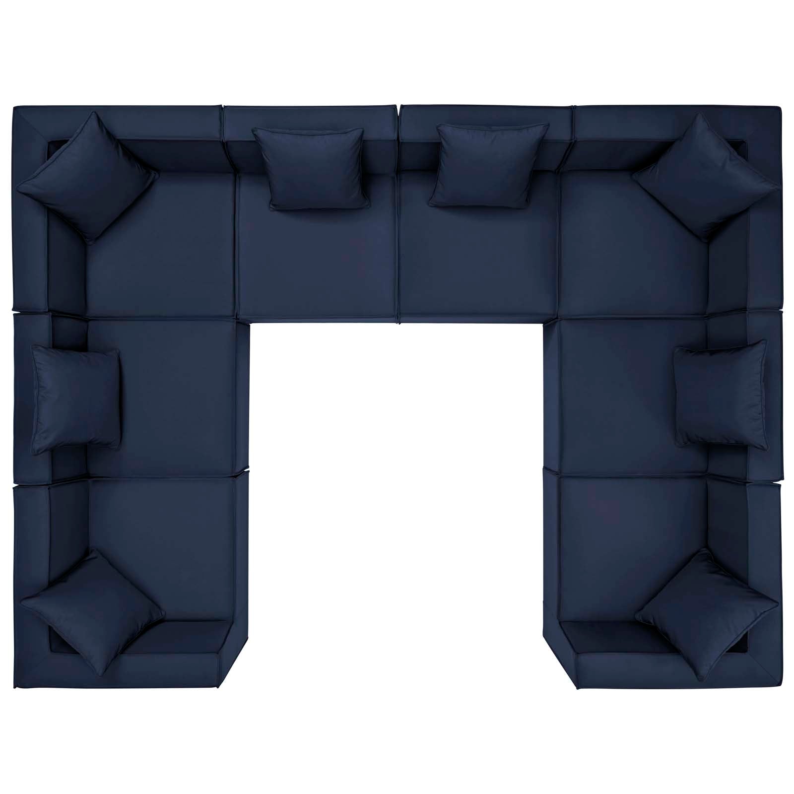 Modway Outdoor Sofas - Saybrook Outdoor Patio Upholstered 8-Piece Sectional Sofa Navy