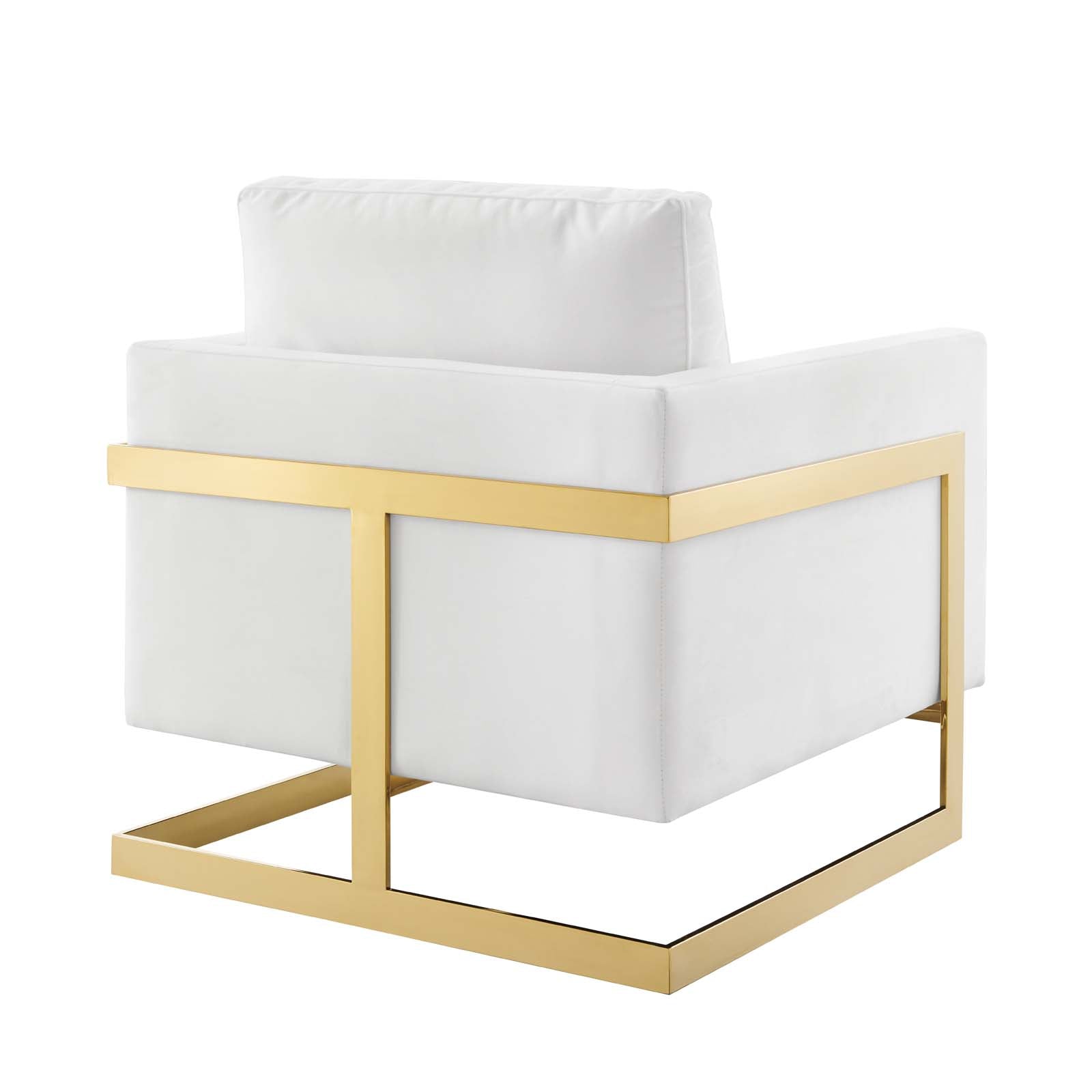 Modway Accent Chairs - Posse Performance Velvet Accent Chair Gold White