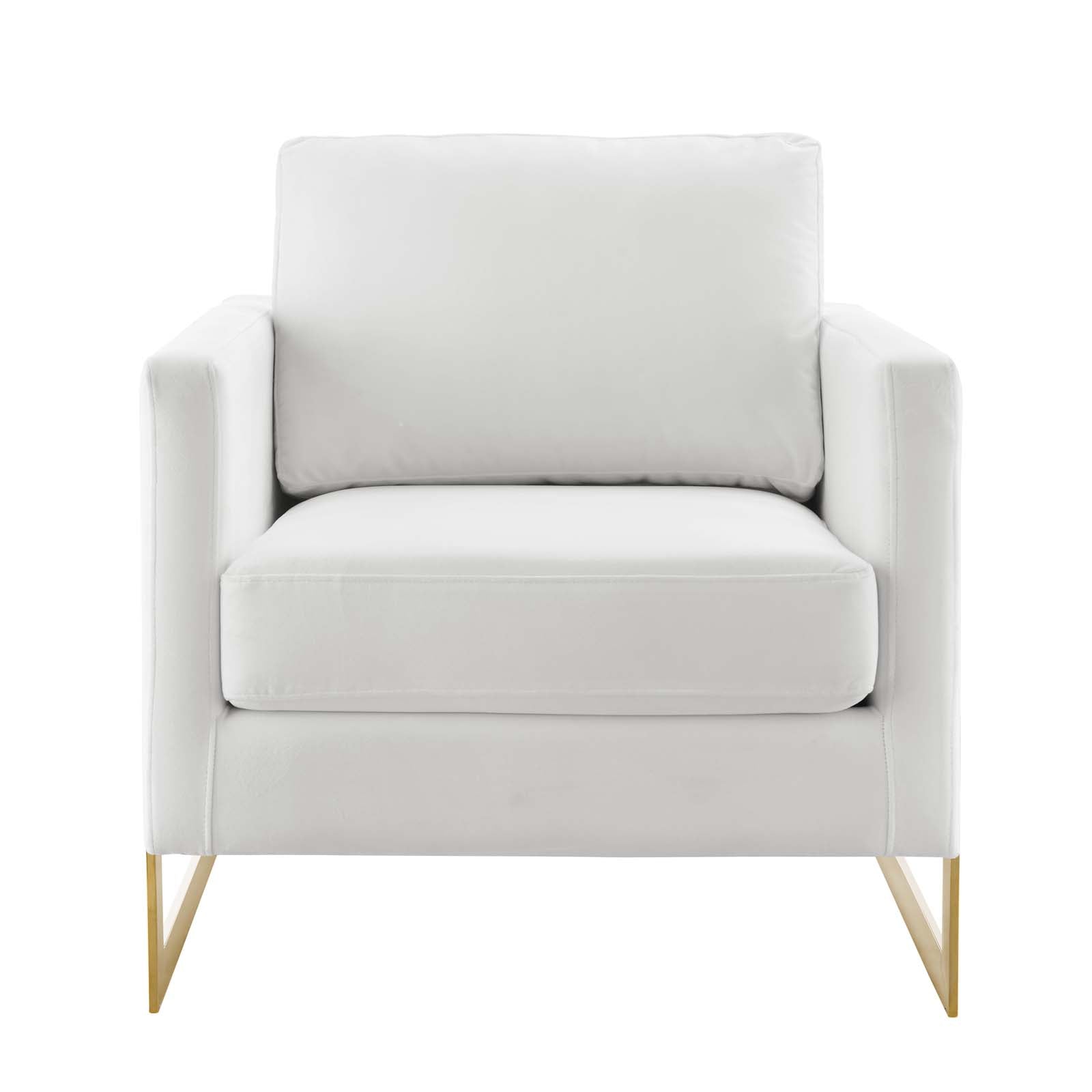 Modway Accent Chairs - Posse Performance Velvet Accent Chair Gold White