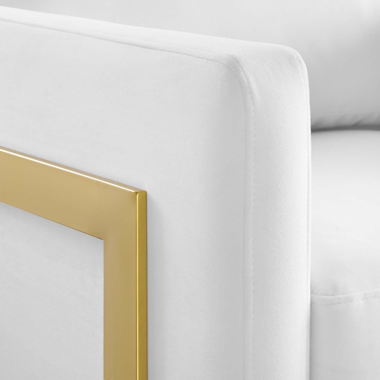 Modway Accent Chairs - Posse Performance Velvet Accent Chair Gold White