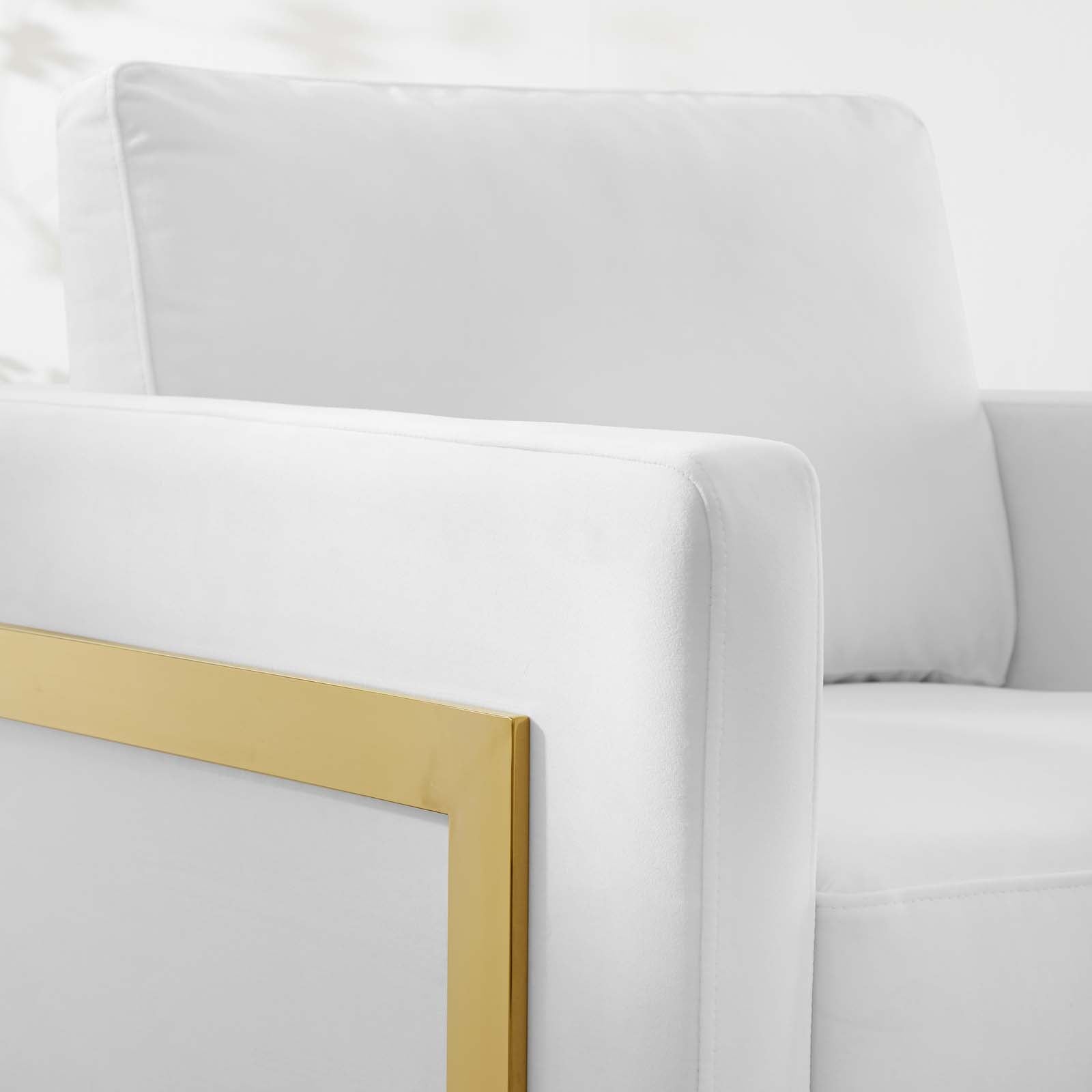 Modway Accent Chairs - Posse Performance Velvet Accent Chair Gold White
