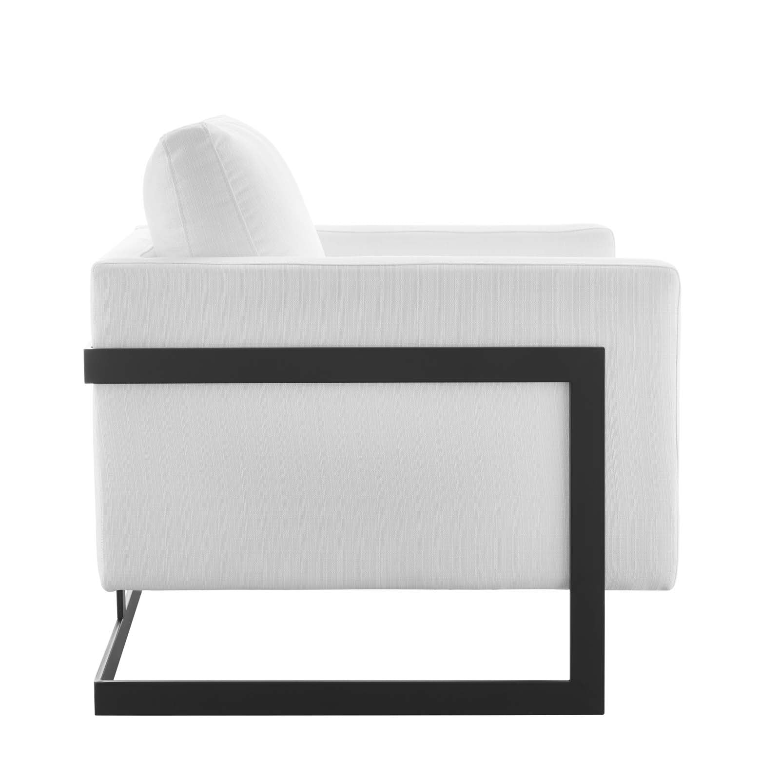 Modway Accent Chairs - Posse Upholstered Fabric Accent Chair Black White
