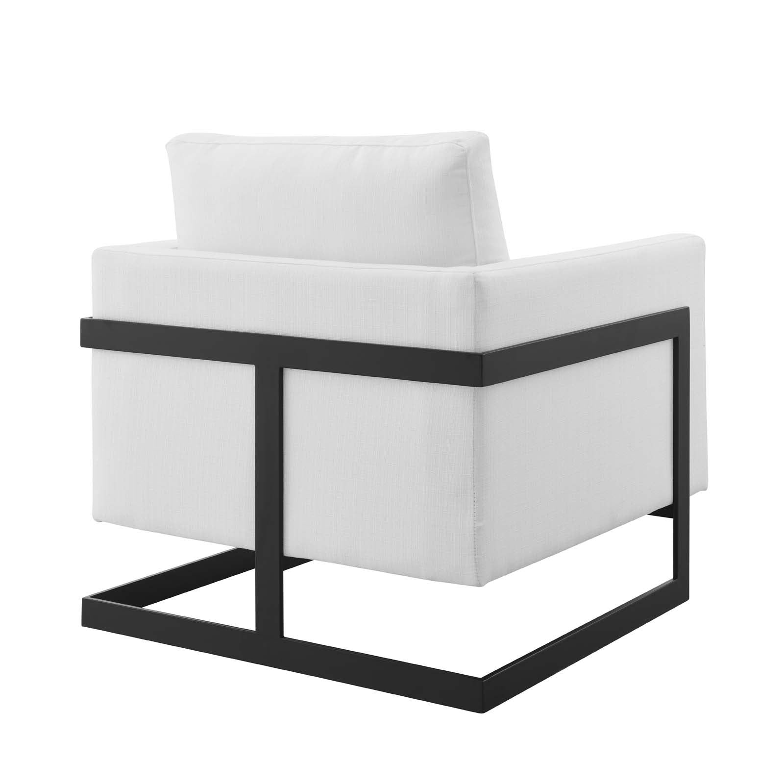 Modway Accent Chairs - Posse Upholstered Fabric Accent Chair Black White