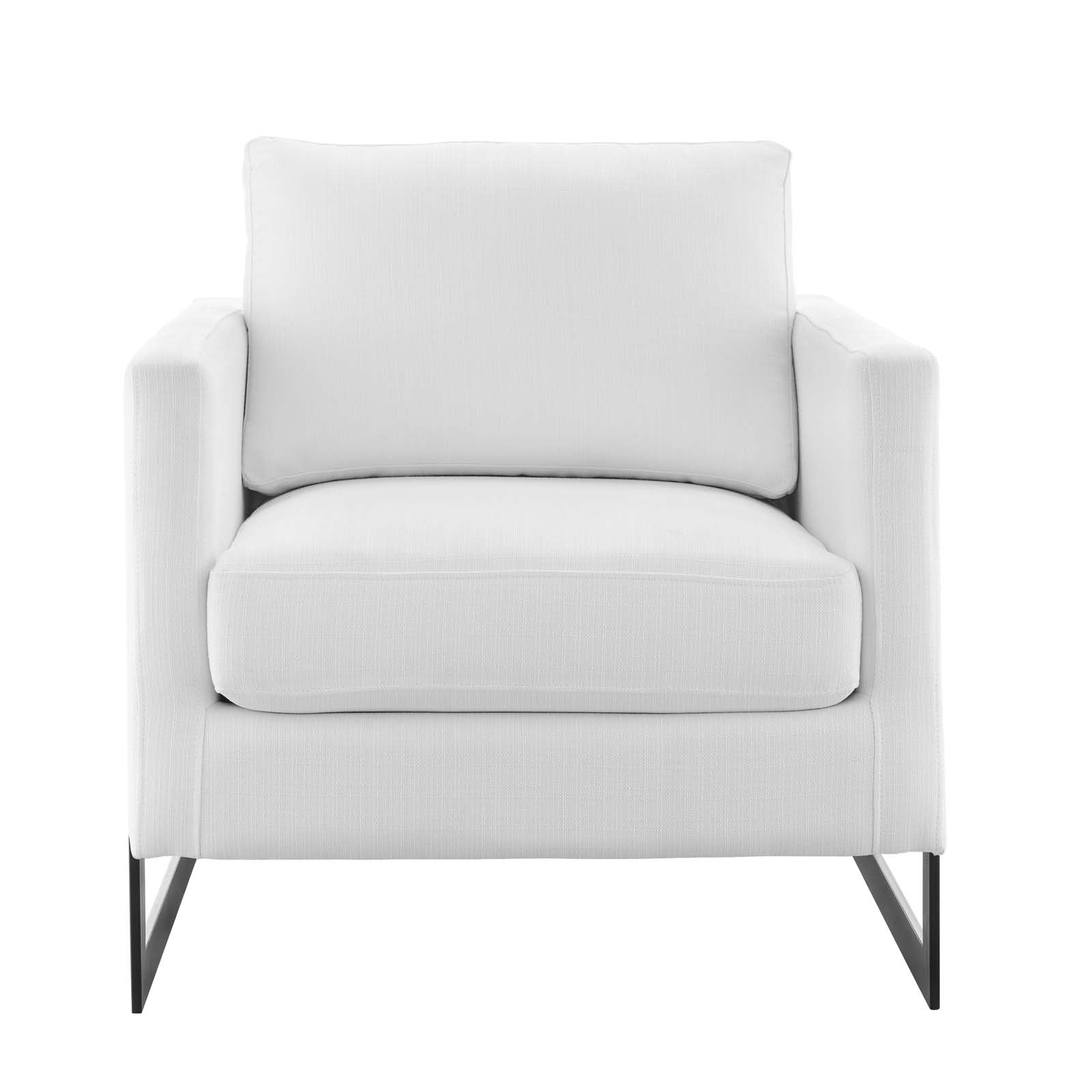 Modway Accent Chairs - Posse Upholstered Fabric Accent Chair Black White