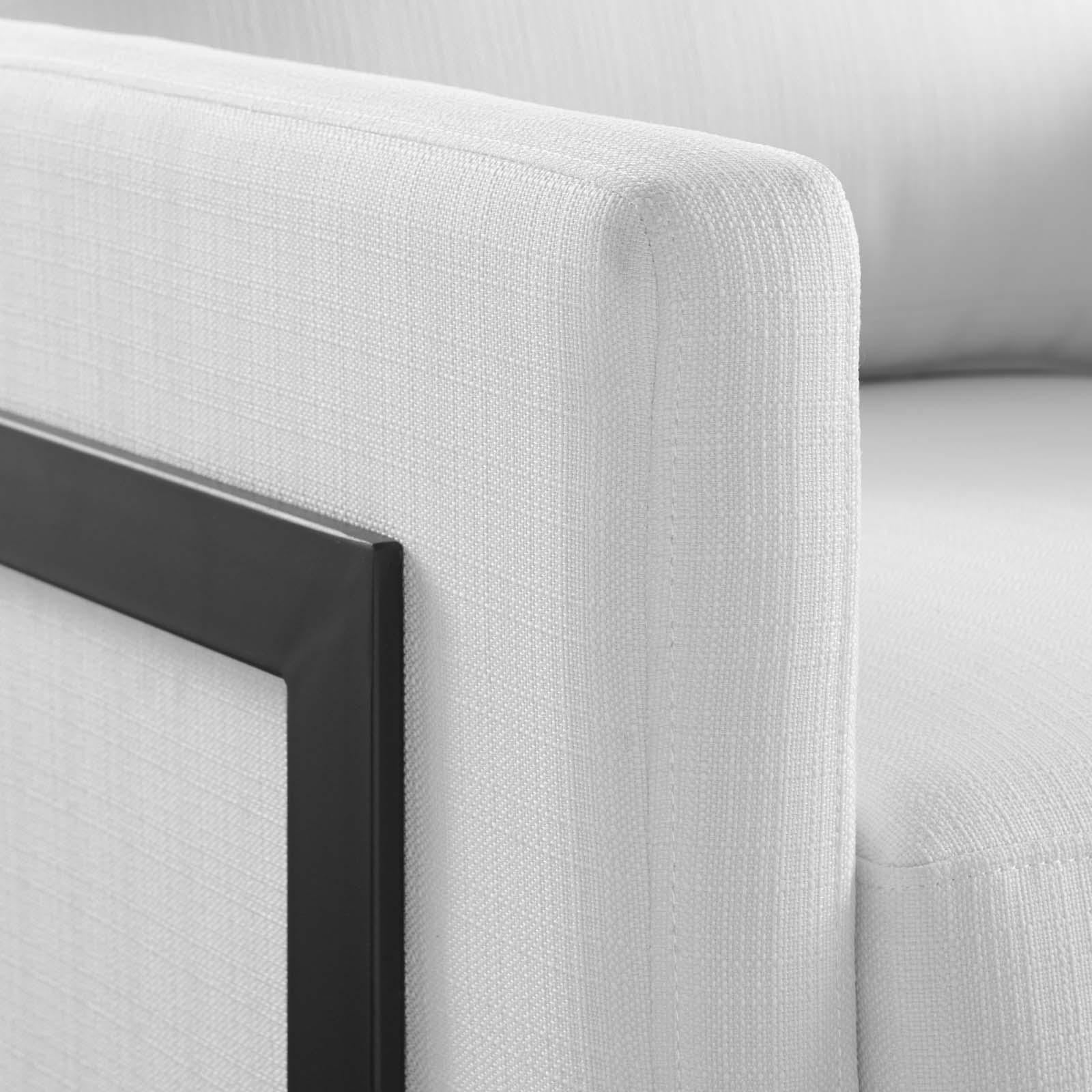 Modway Accent Chairs - Posse Upholstered Fabric Accent Chair Black White
