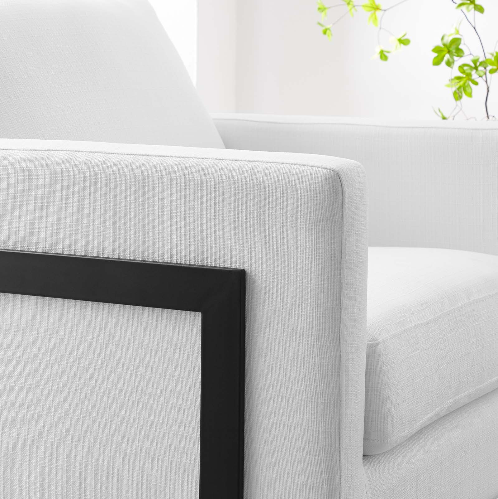 Modway Accent Chairs - Posse Upholstered Fabric Accent Chair Black White