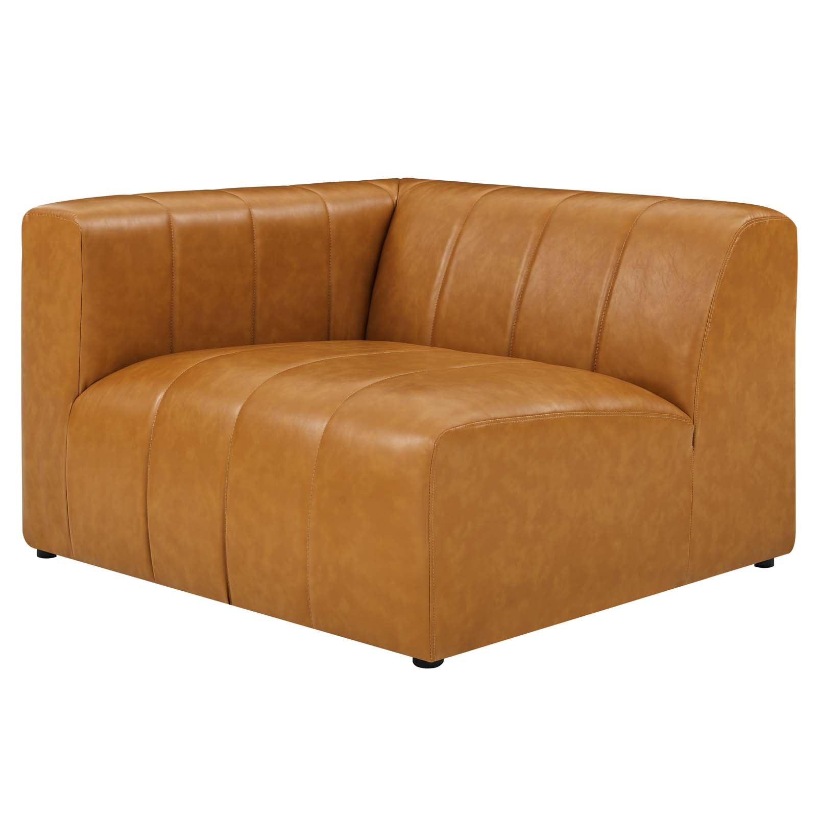 Modway Accent Chairs - Bartlett Vegan Leather Left-Arm Chair Tan