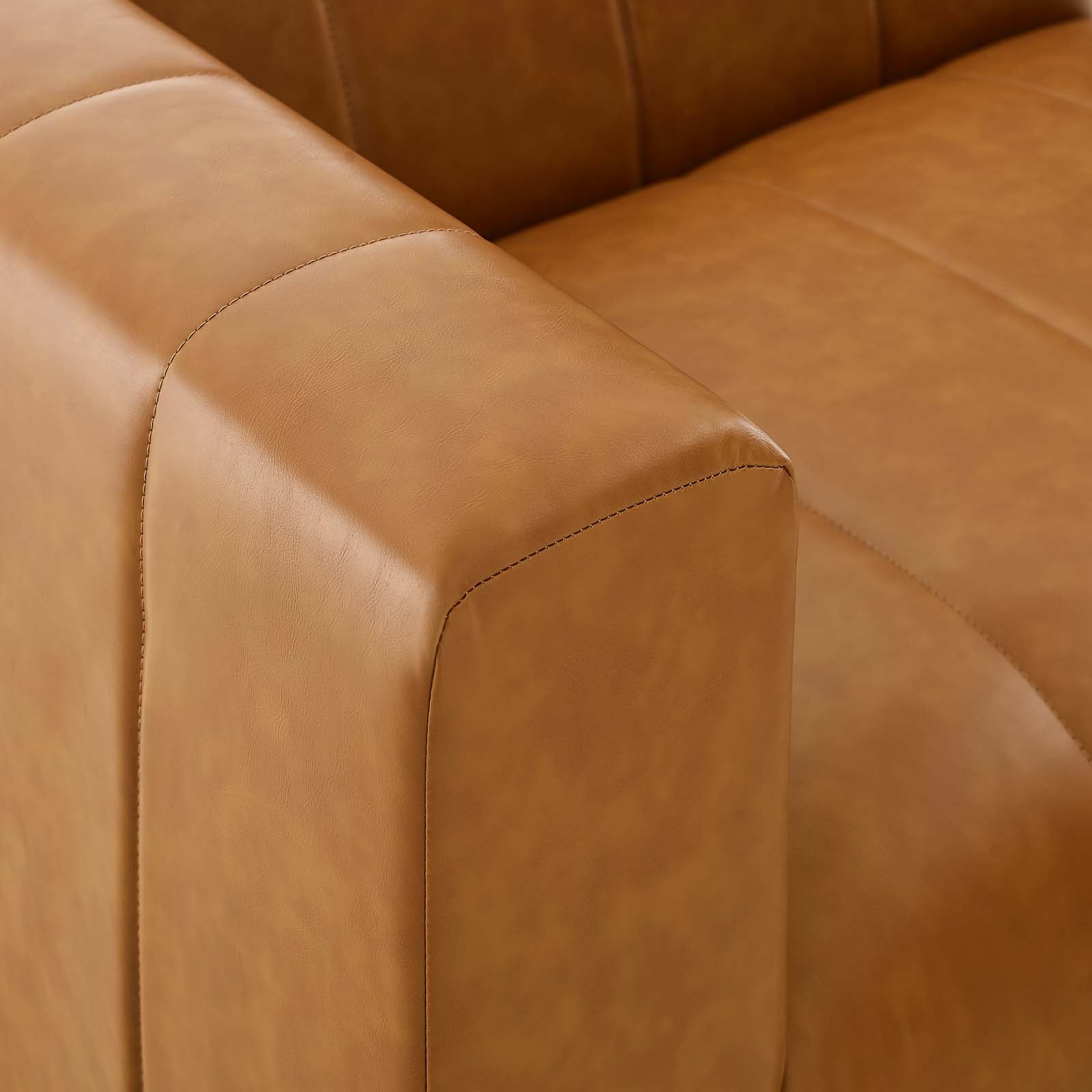 Modway Accent Chairs - Bartlett Vegan Leather Left-Arm Chair Tan