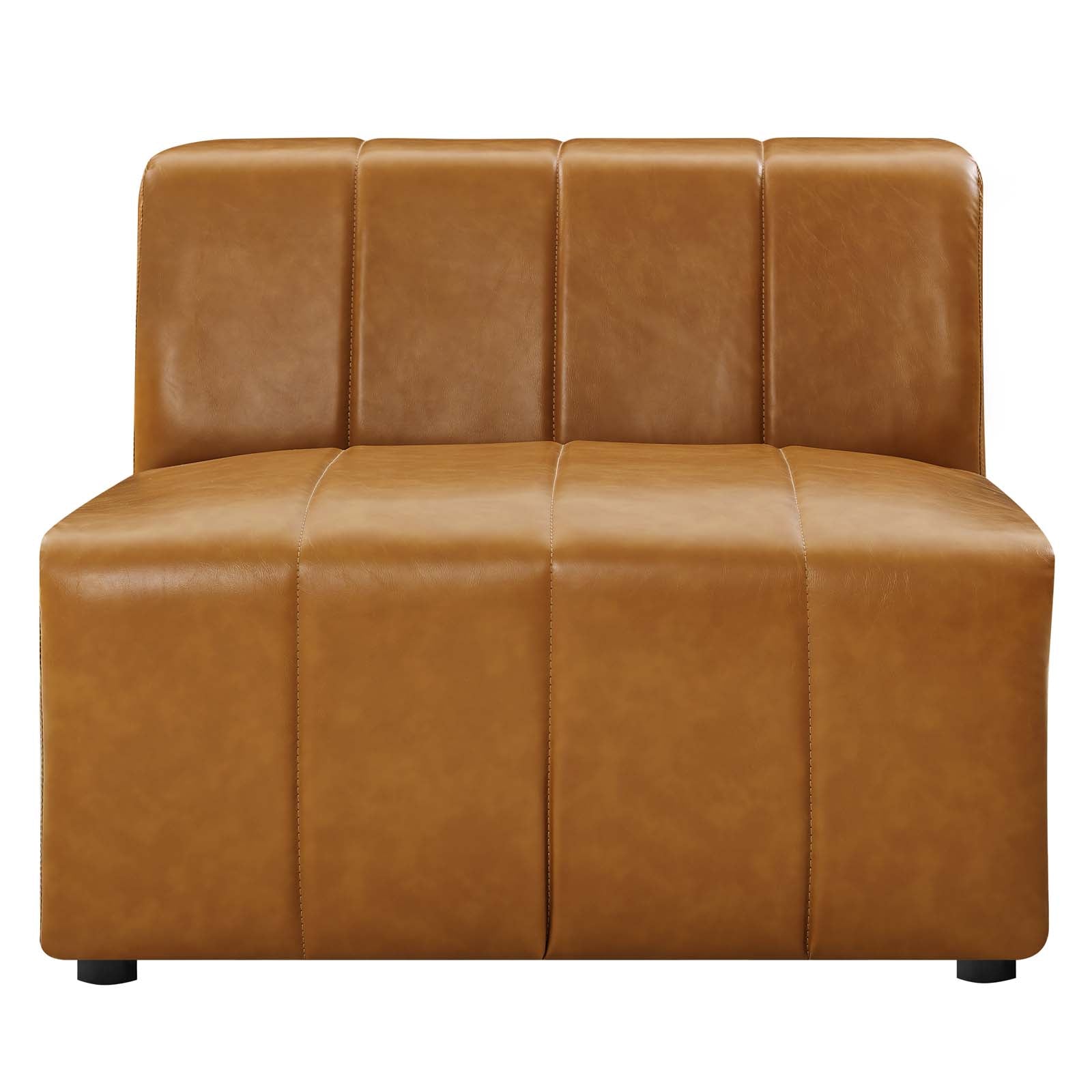 Modway Accent Chairs - Bartlett Vegan Leather Armless Chair Tan