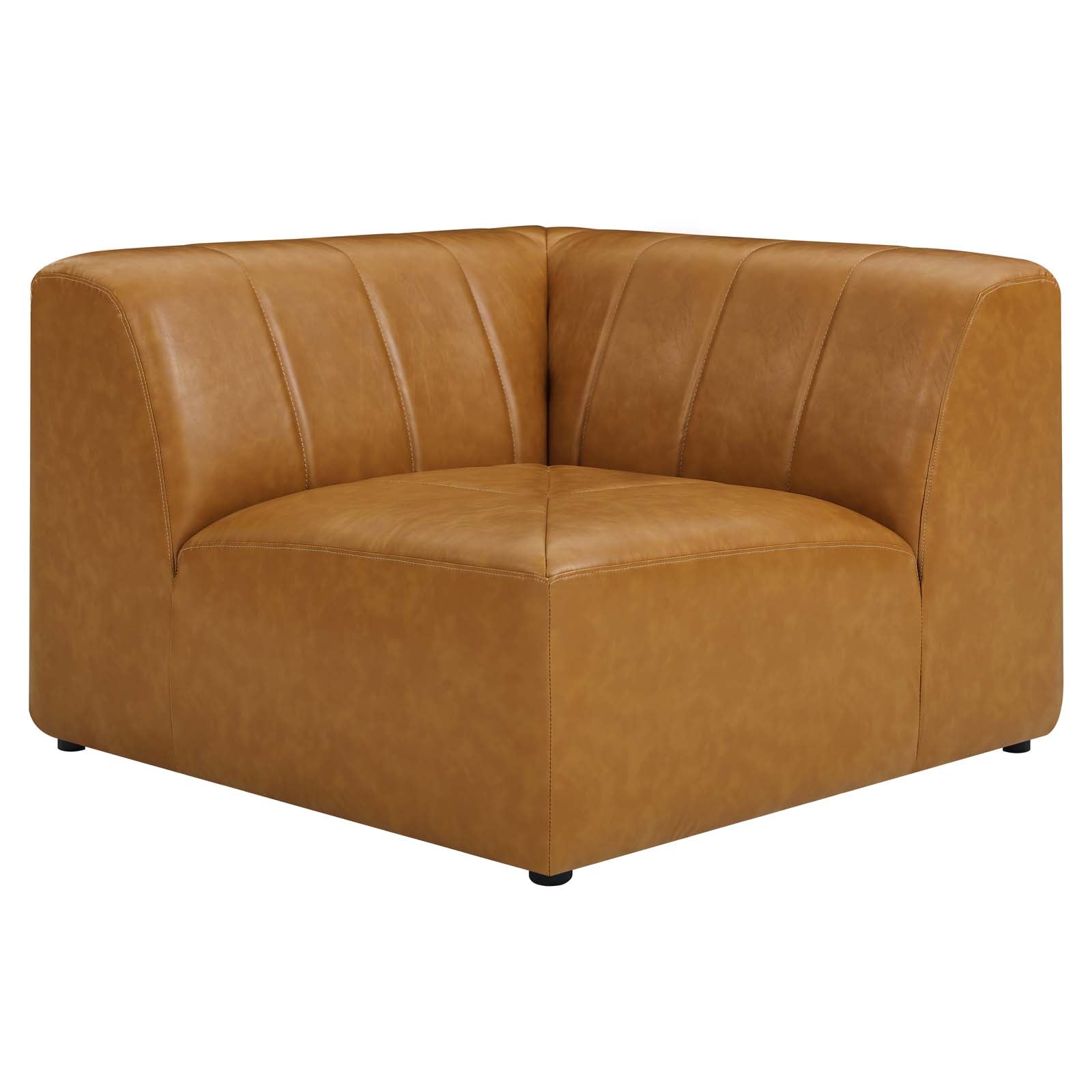 Modway Chairs - Bartlett Vegan Leather Corner Chair Tan