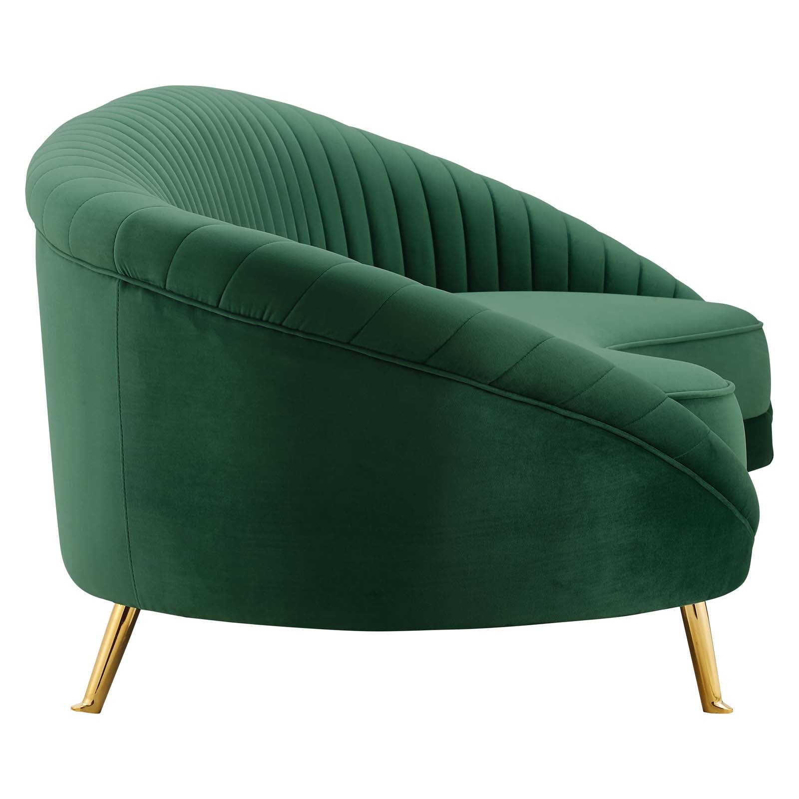 Modway Sofas & Couches - Camber Channel Tufted Performance Velvet Sofa Emerald