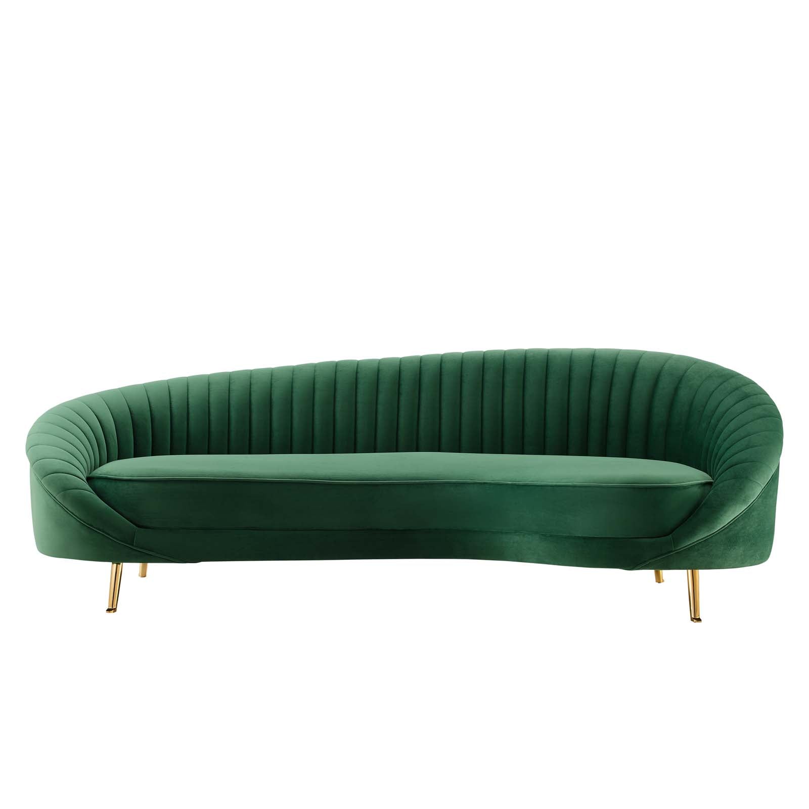 Modway Sofas & Couches - Camber Channel Tufted Performance Velvet Sofa Emerald