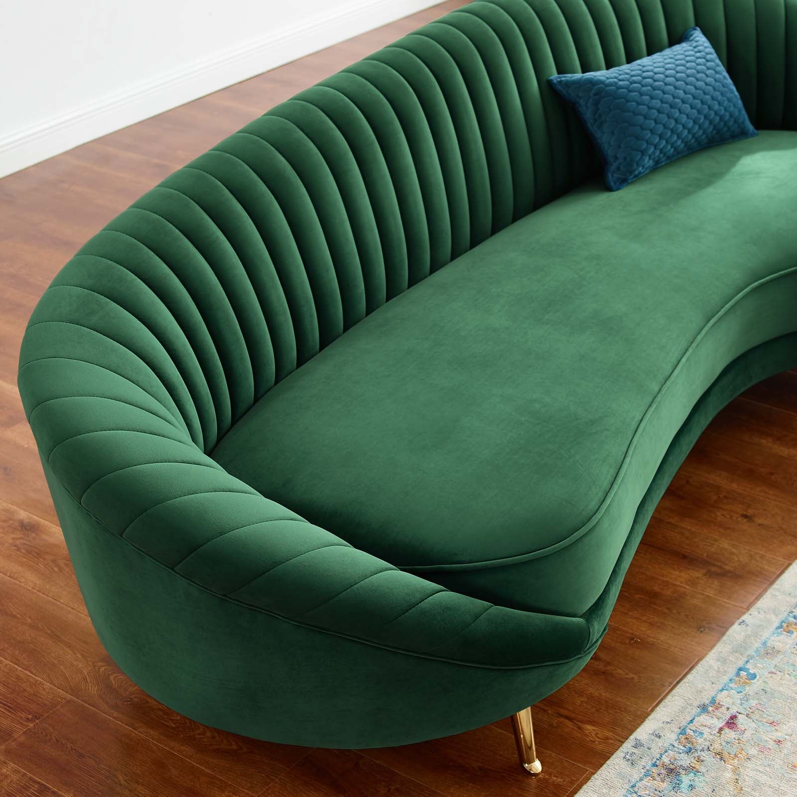 Modway Sofas & Couches - Camber Channel Tufted Performance Velvet Sofa Emerald