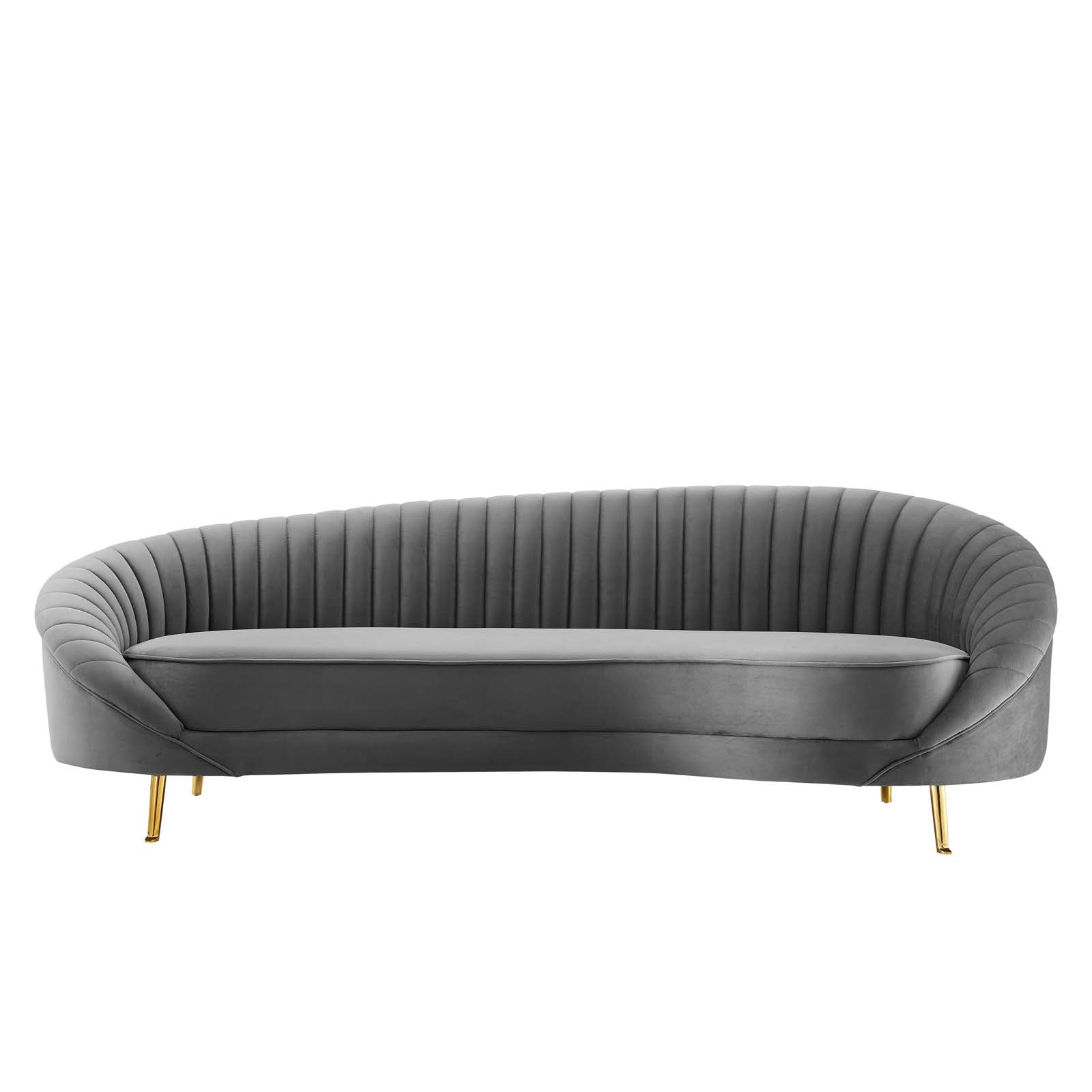 Modway Sofas & Couches - Camber Channel Tufted Performance Velvet Sofa Gray