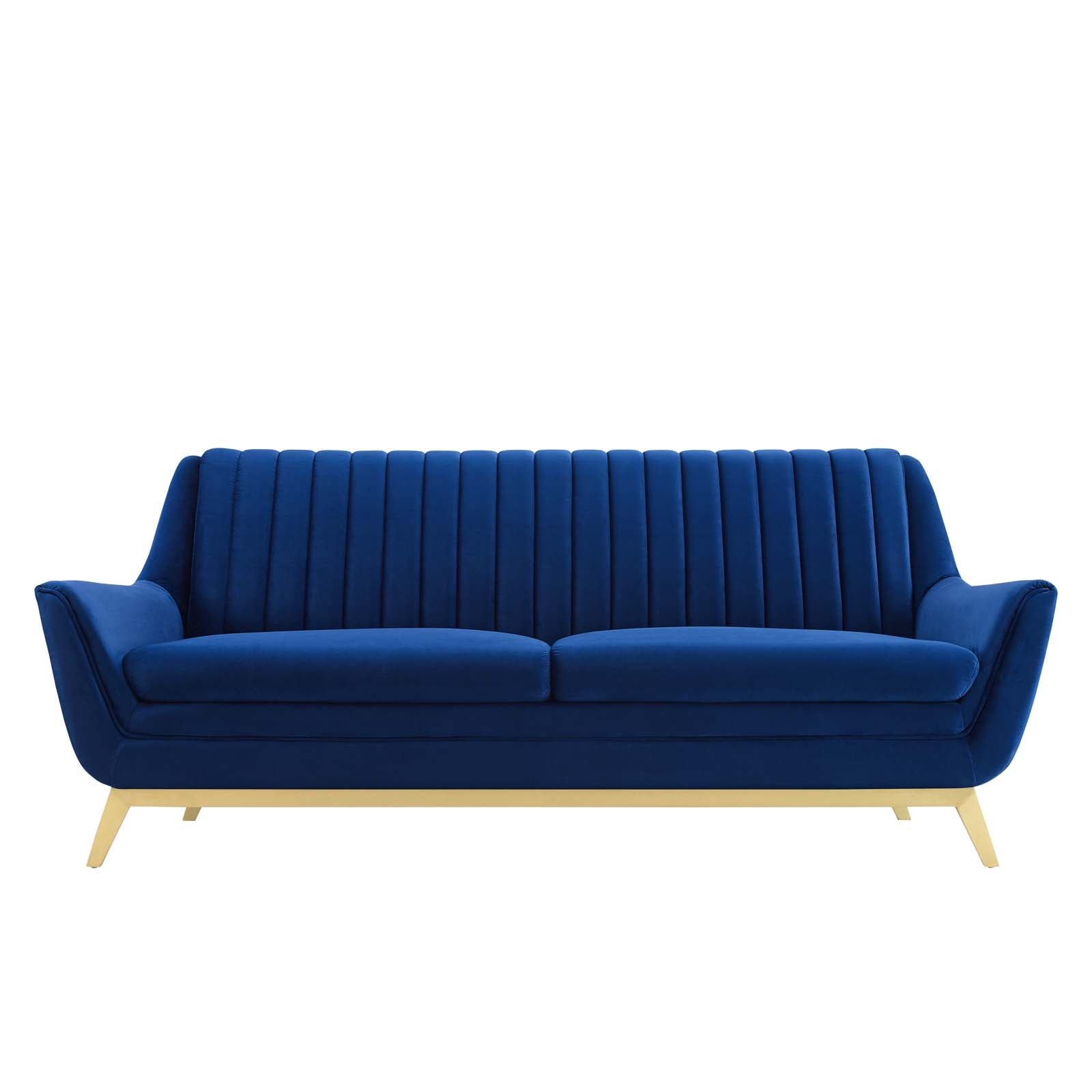 Modway Sofas & Couches - Winsome Channel Tufted Performance Velvet Sofa Navy