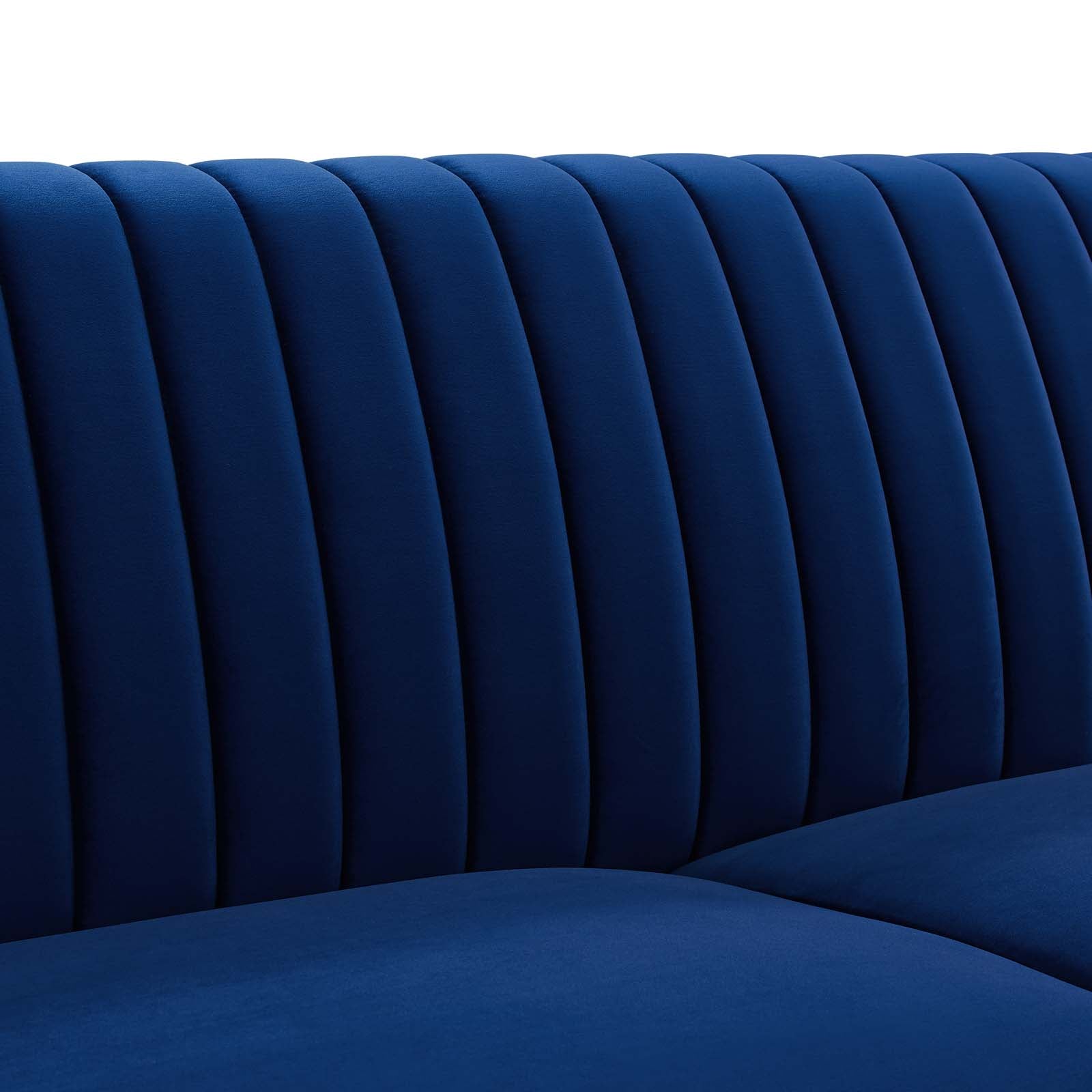 Modway Sofas & Couches - Winsome Channel Tufted Performance Velvet Sofa Navy