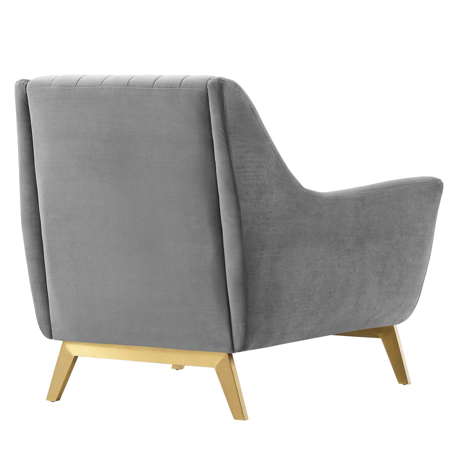 Modway Accent Chairs - Winsome Channel Tufted Performance Velvet Armchair Gray