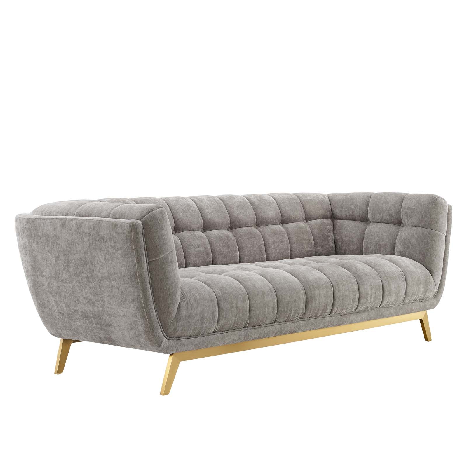 Modway Sofas & Couches - Bestow Crushed Performance Velvet Sofa Light Gray
