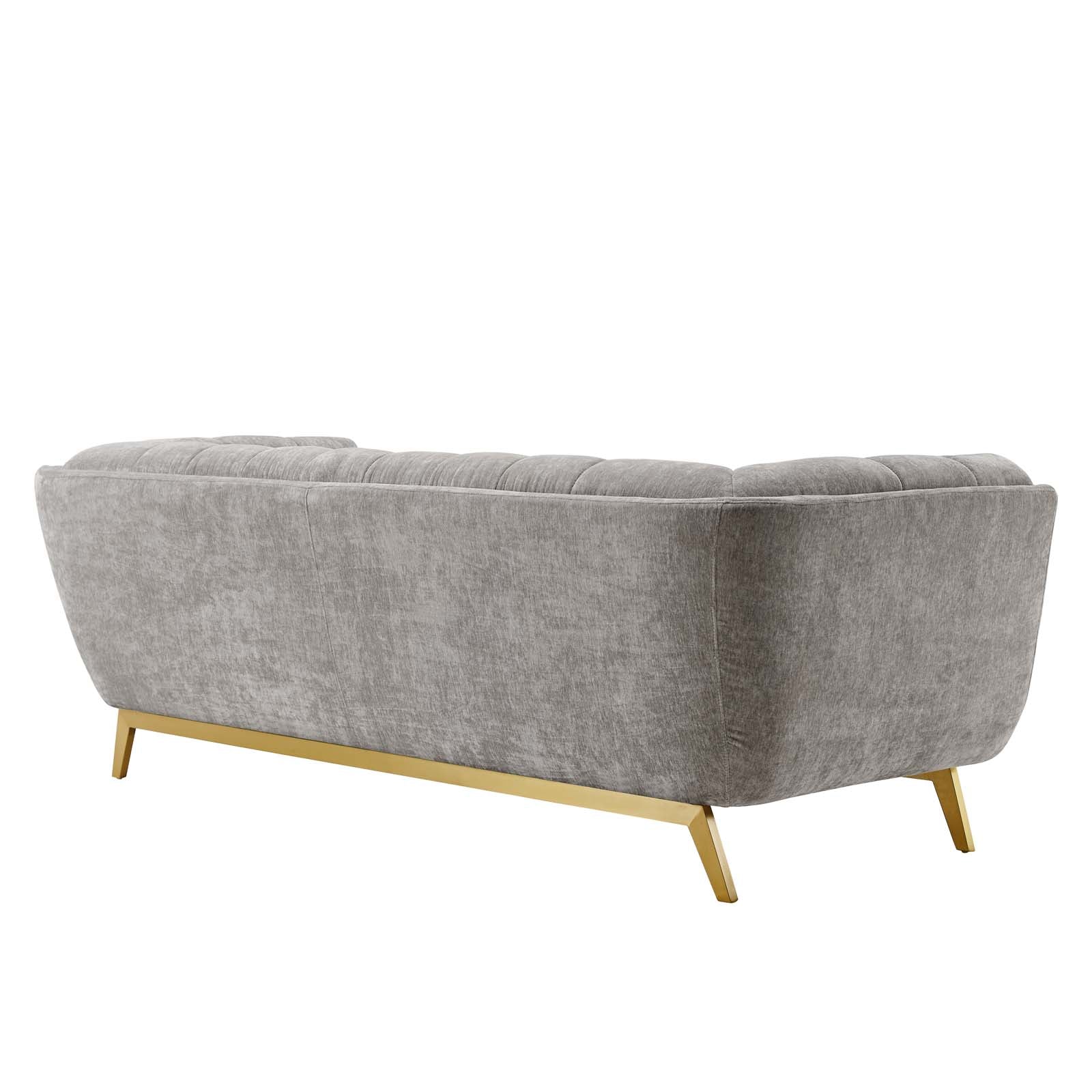 Modway Sofas & Couches - Bestow Crushed Performance Velvet Sofa Light Gray
