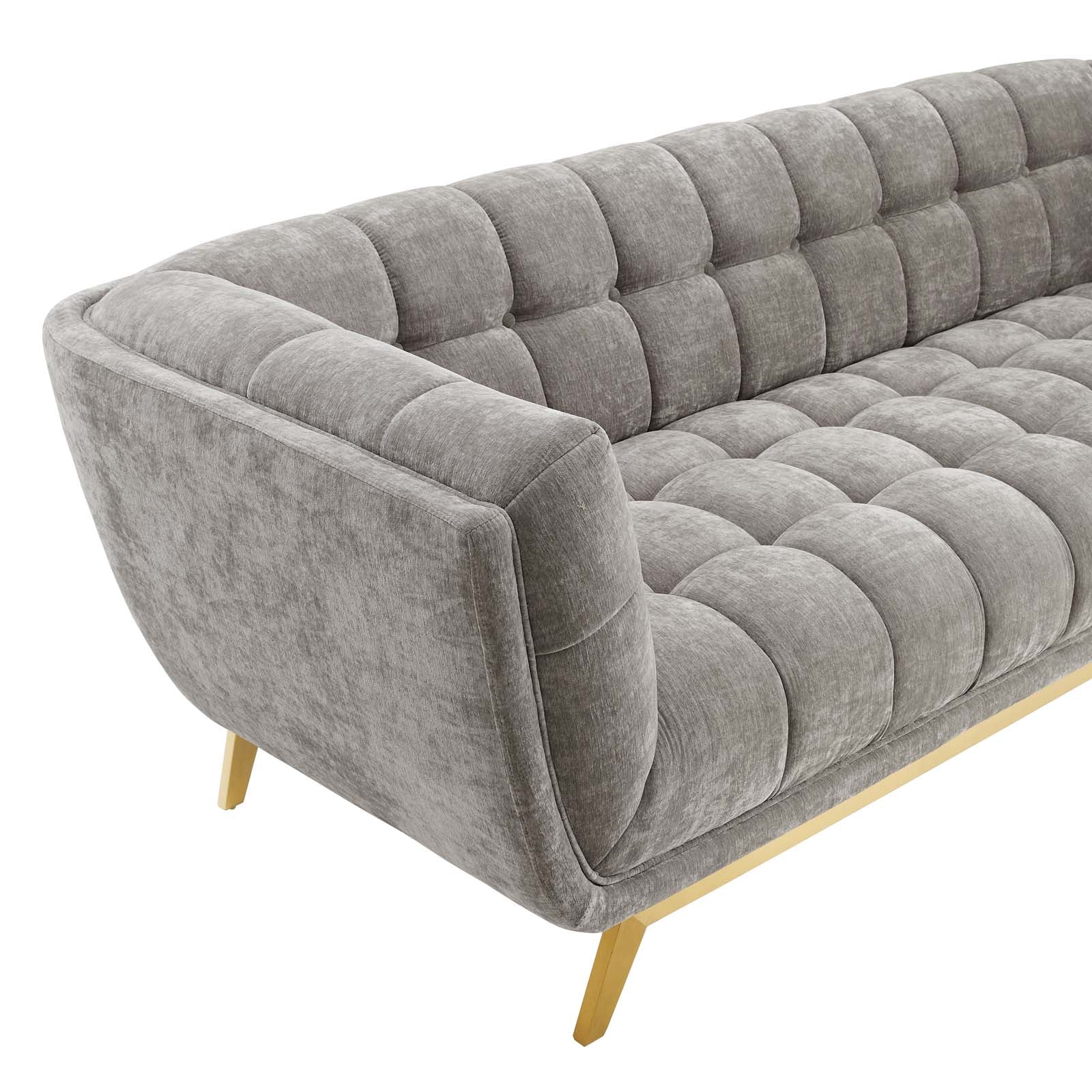 Modway Sofas & Couches - Bestow Crushed Performance Velvet Sofa Light Gray