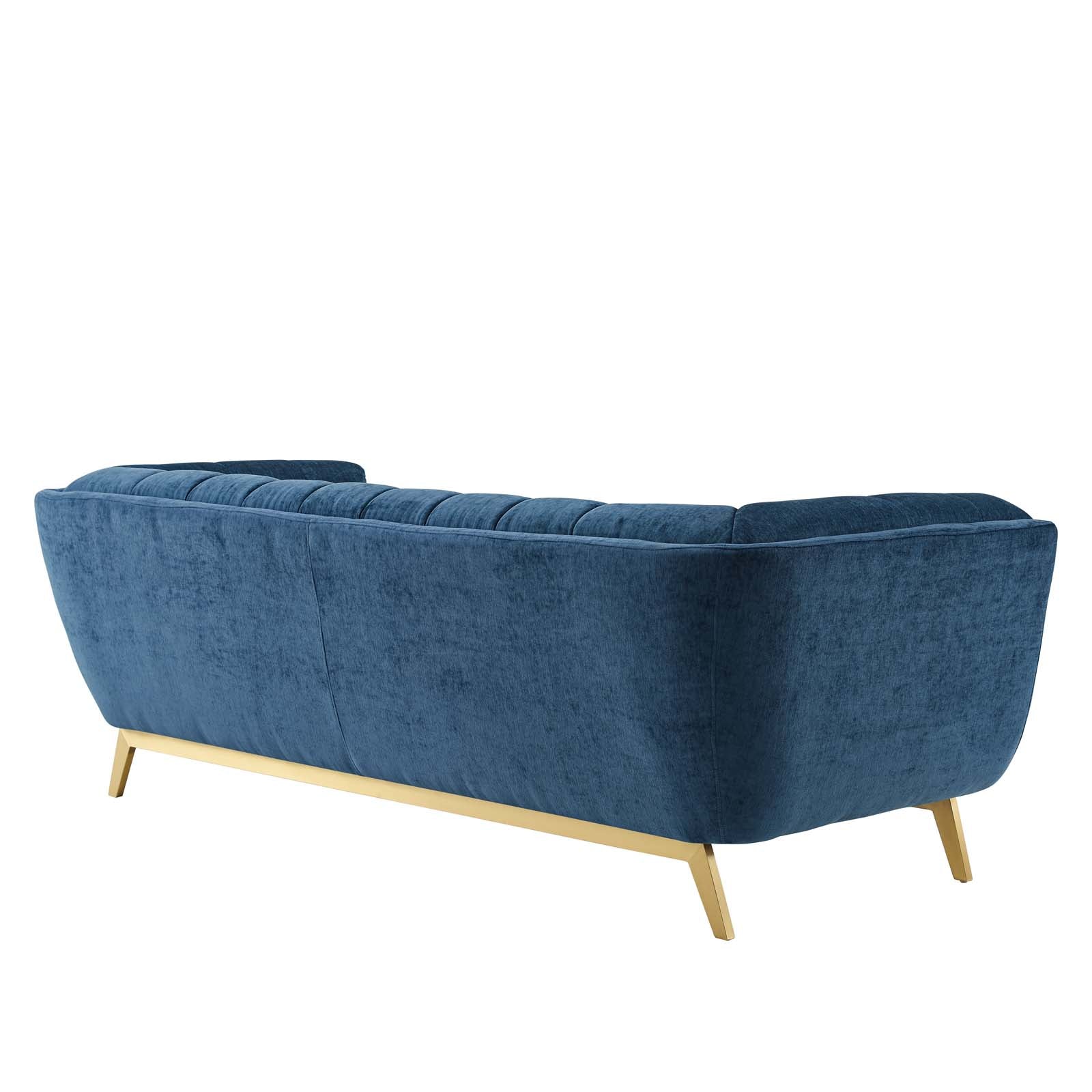 Modway Sofas & Couches - Bestow Crushed Performance Velvet Sofa Navy