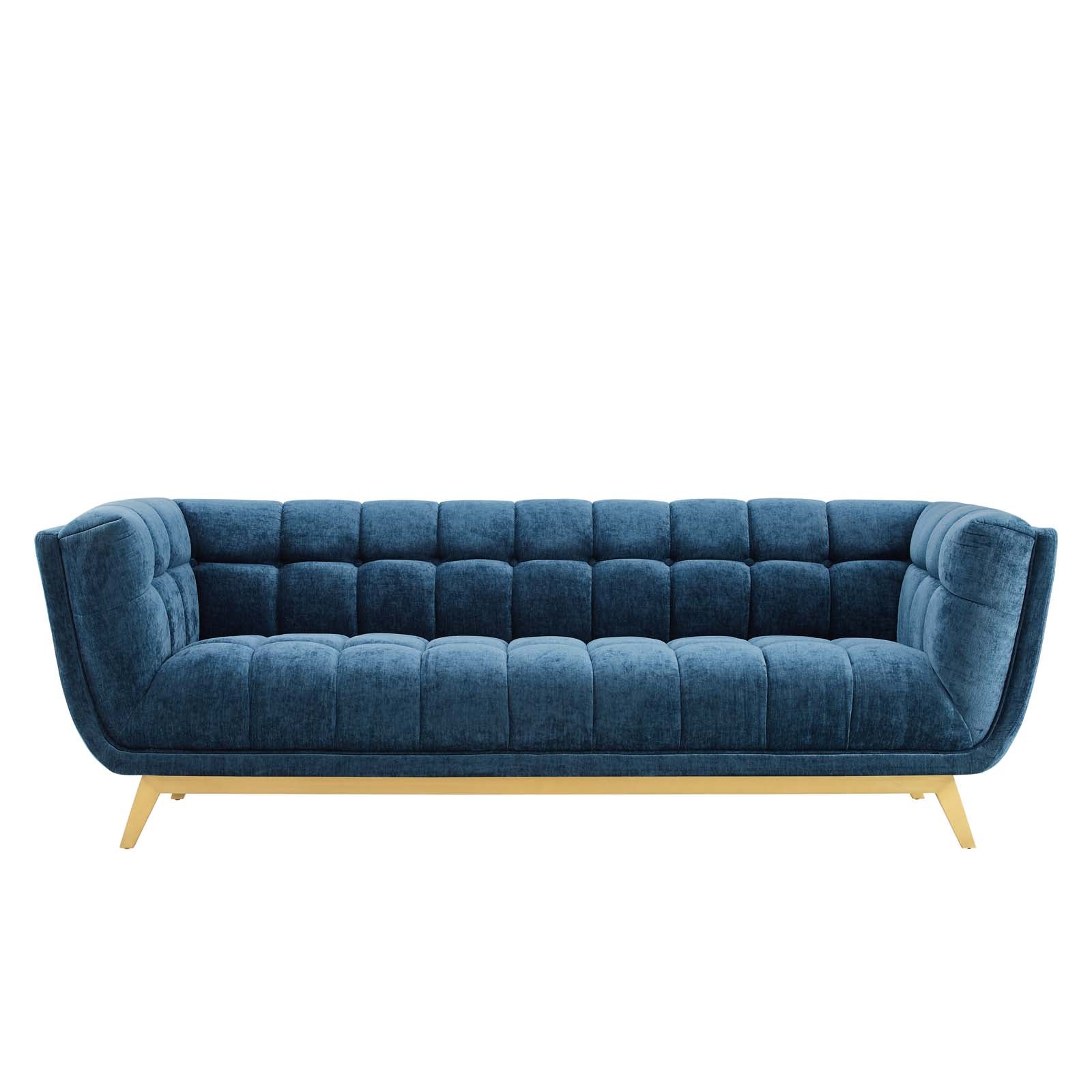 Modway Sofas & Couches - Bestow Crushed Performance Velvet Sofa Navy