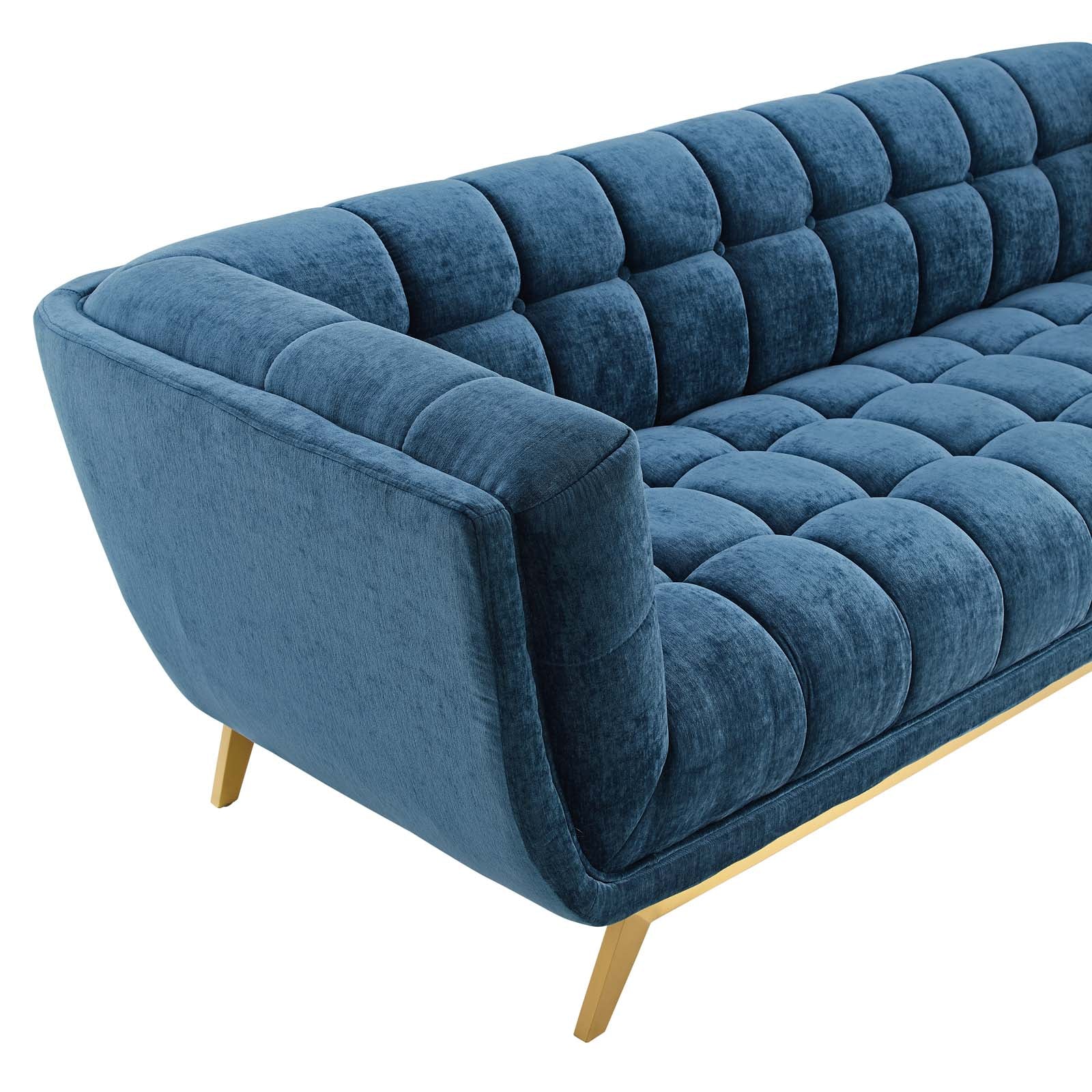 Modway Sofas & Couches - Bestow Crushed Performance Velvet Sofa Navy