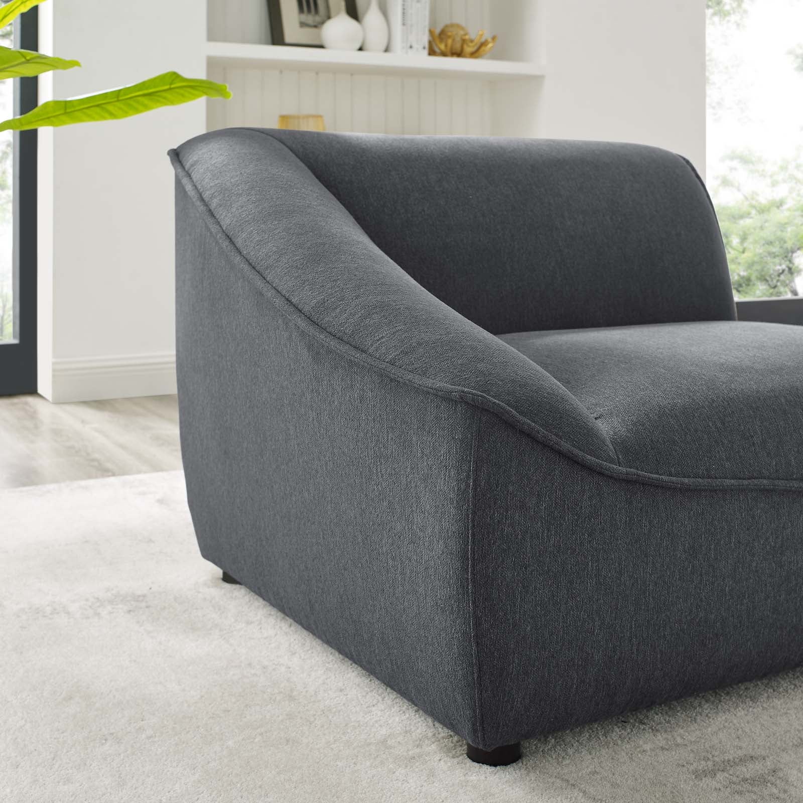 Modway Accent Chairs - Comprise Left-Arm Sectional Sofa Chair Charcoal