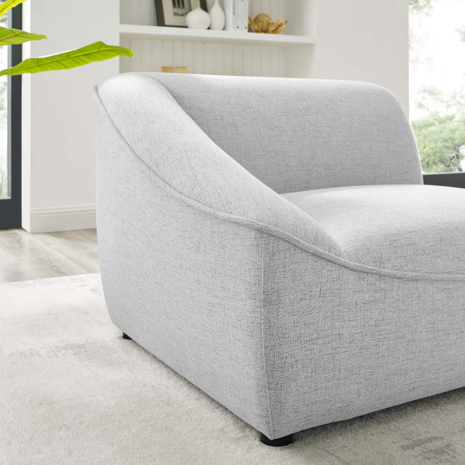 Modway Accent Chairs - Comprise Left-Arm Sectional Sofa Chair Light Gray