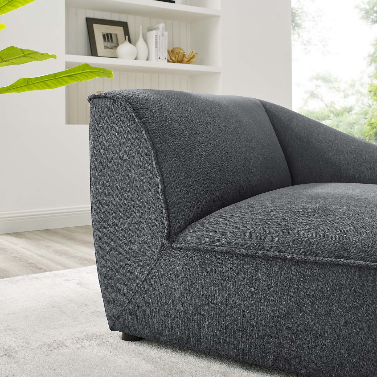 Modway Accent Chairs - Comprise Right-Arm Sectional Sofa Chair Charcoal