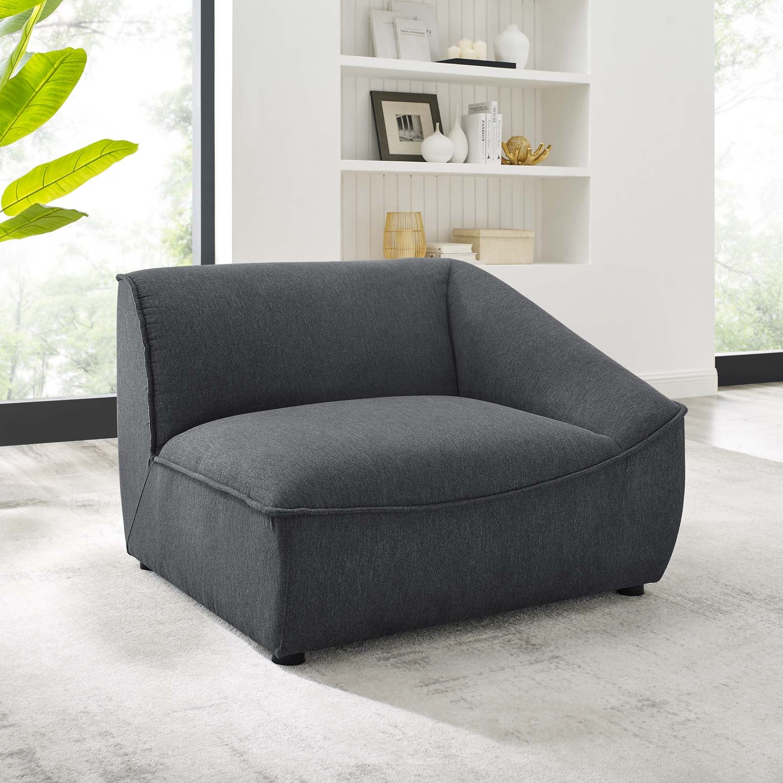 Modway Accent Chairs - Comprise Right-Arm Sectional Sofa Chair Charcoal