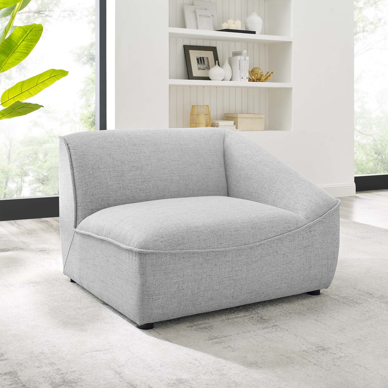Modway Accent Chairs - Comprise Right-Arm Sectional Sofa Chair Light Gray