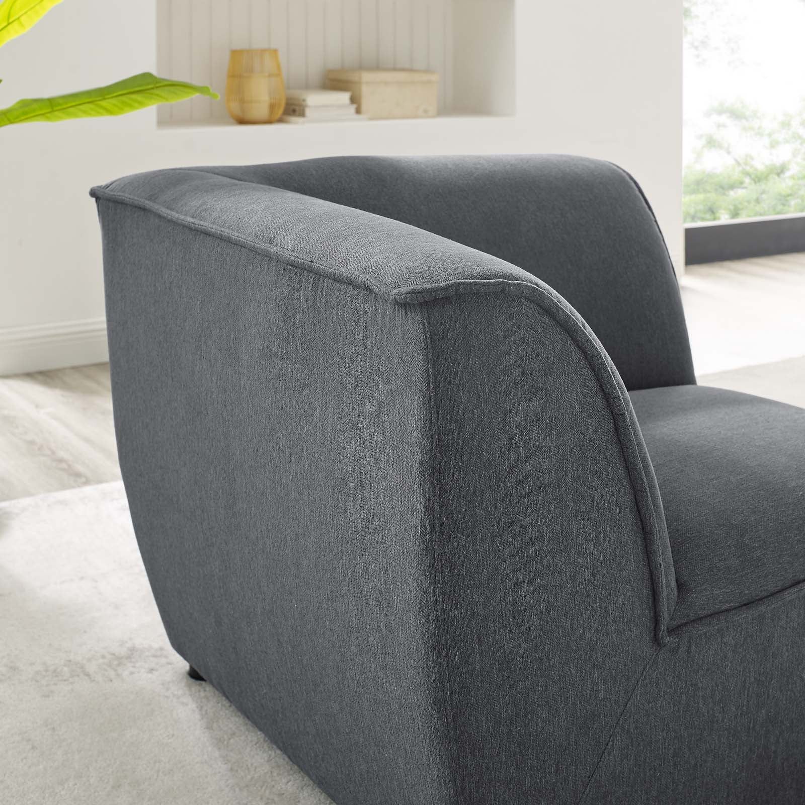 Modway Accent Chairs - Comprise Corner Sectional Sofa Chair Charcoal