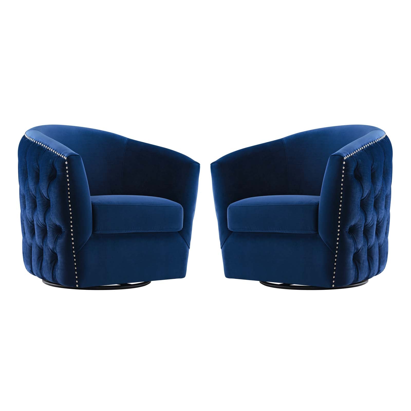 Modway Accent Chairs - Rogue Armchair Performance Velvet Navy ( Set of 2 )