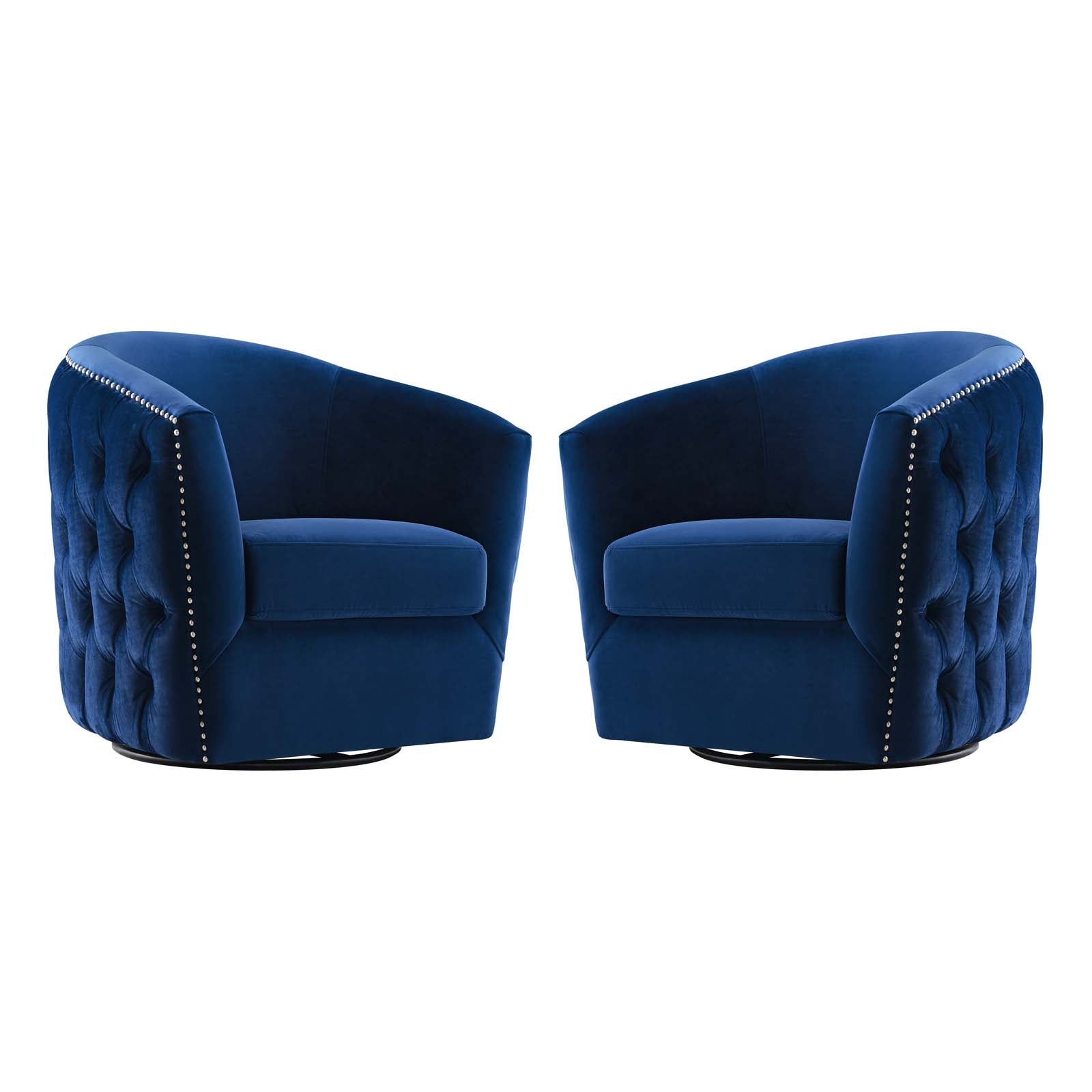 Modway Accent Chairs - Rogue Armchair Performance Velvet Navy ( Set of 2 )