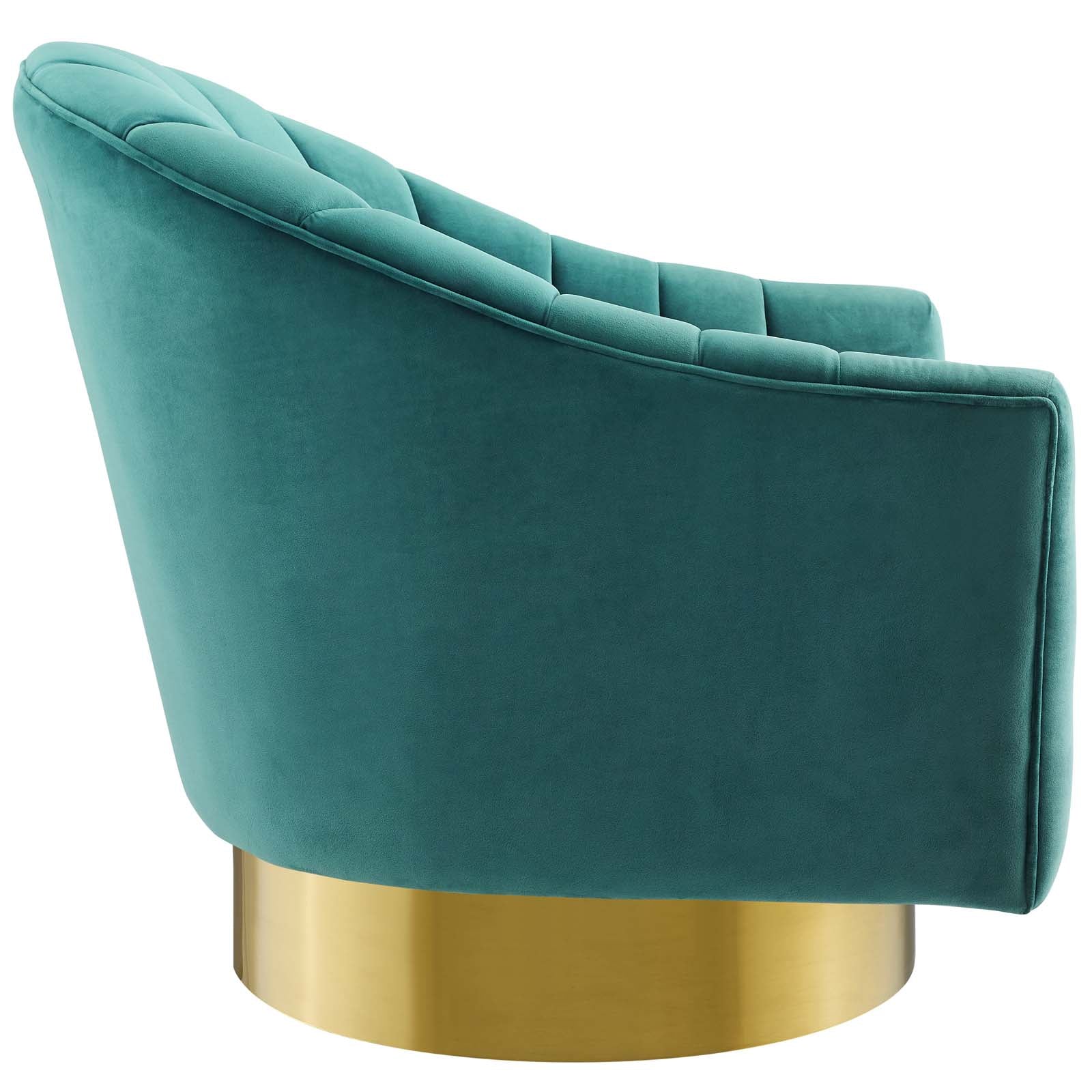 Modway Accent Chairs - Buoyant Swivel Chair Performance Velvet Set of 2 Teal