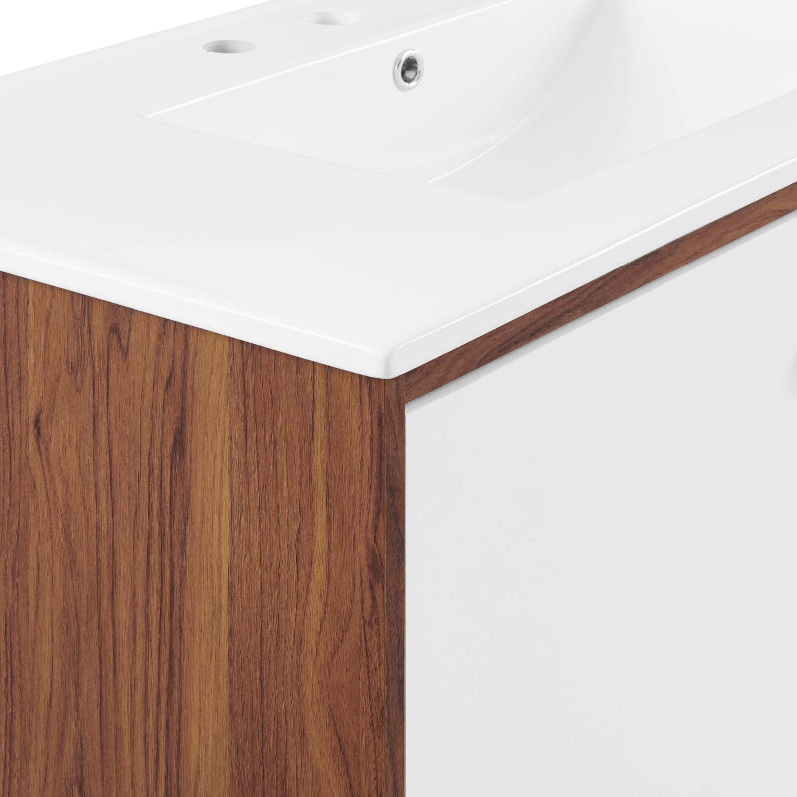 Modway Bathroom Vanity - Transmit 36" Bathroom Vanity Walnut White