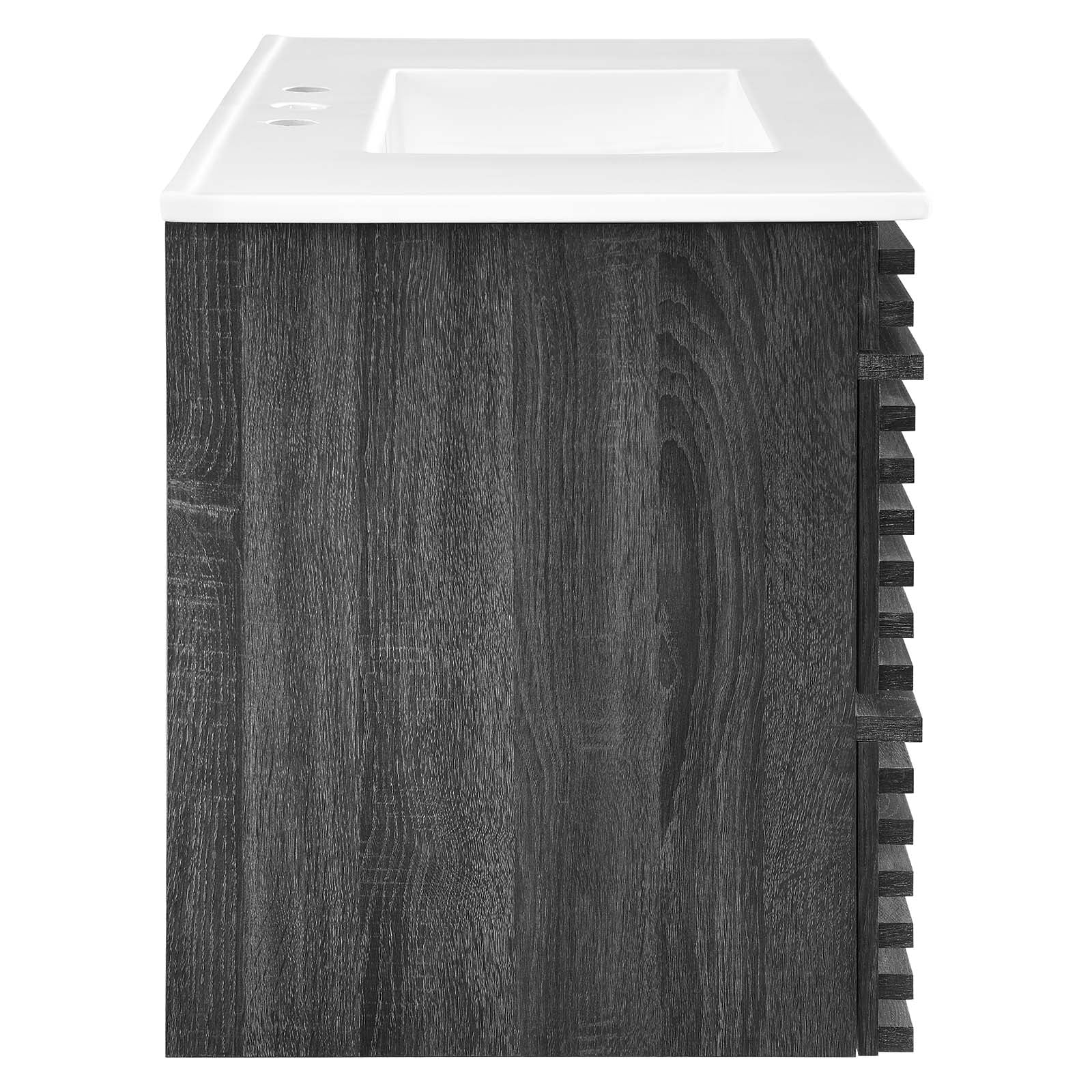 Modway Bathroom Vanity - Render 36" Wall-Mount Bathroom Vanity Charcoal White