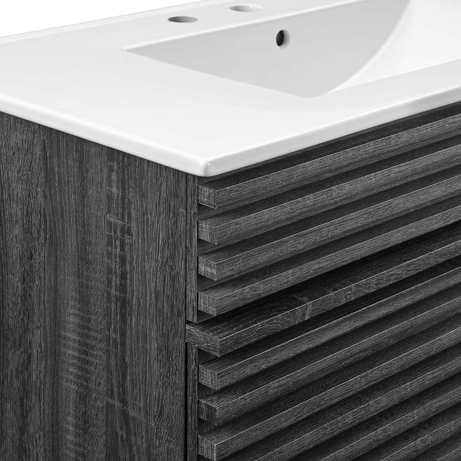 Modway Bathroom Vanity - Render 36" Bathroom Vanity Charcoal White