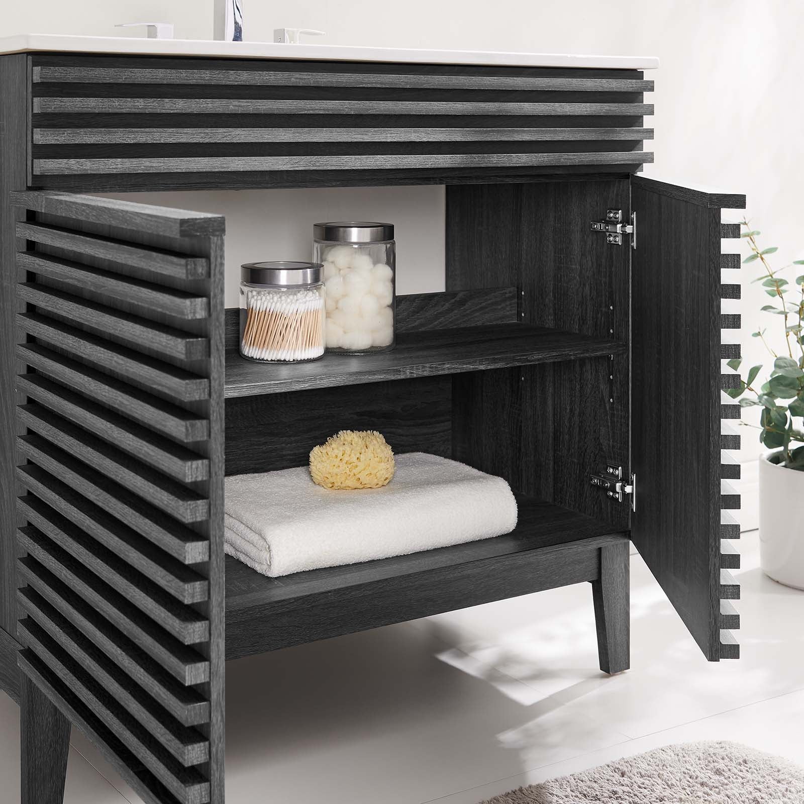 Modway Bathroom Vanity - Render 36" Bathroom Vanity Charcoal White