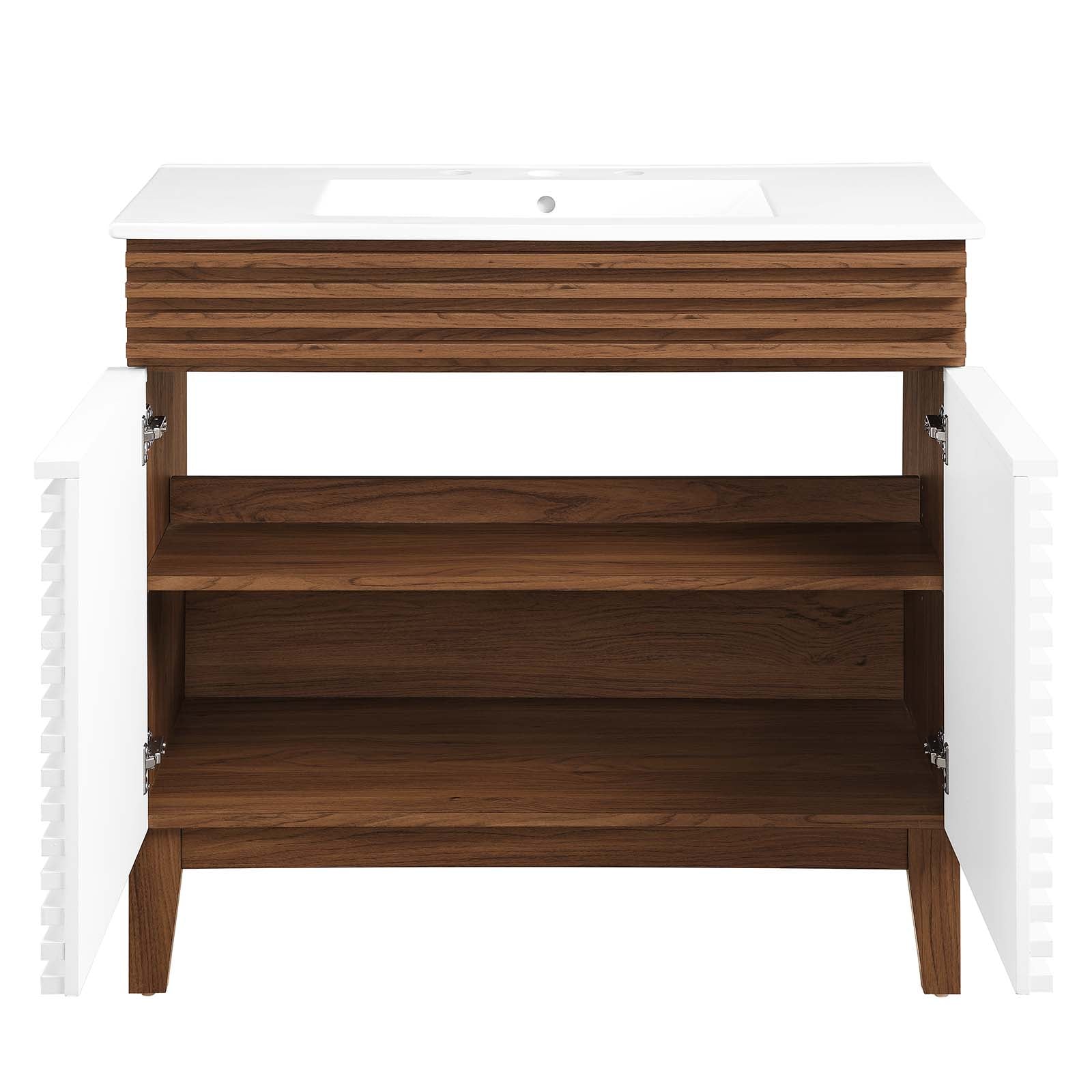 Modway Bathroom Vanity - Render 36" Bathroom Vanity White Walnut White