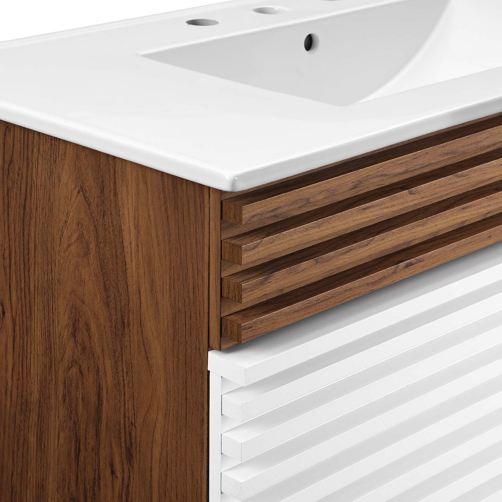 Modway Bathroom Vanity - Render 36" Bathroom Vanity White Walnut White
