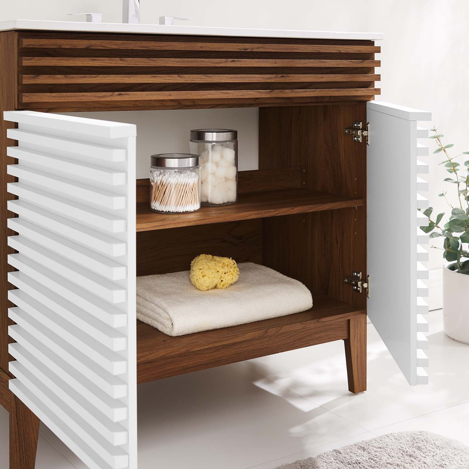 Modway Bathroom Vanity - Render 36" Bathroom Vanity White Walnut White