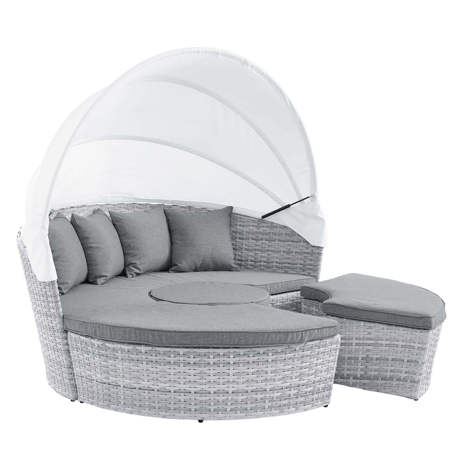 Modway Patio Daybeds - Scottsdale Canopy Outdoor Patio Daybed Light Gray