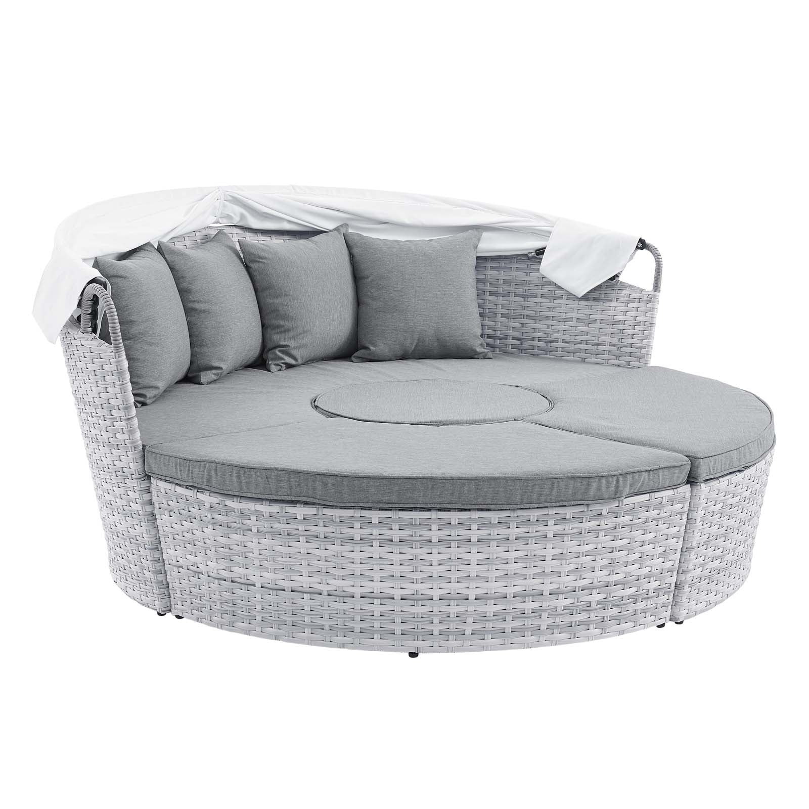 Modway Patio Daybeds - Scottsdale Canopy Outdoor Patio Daybed Light Gray